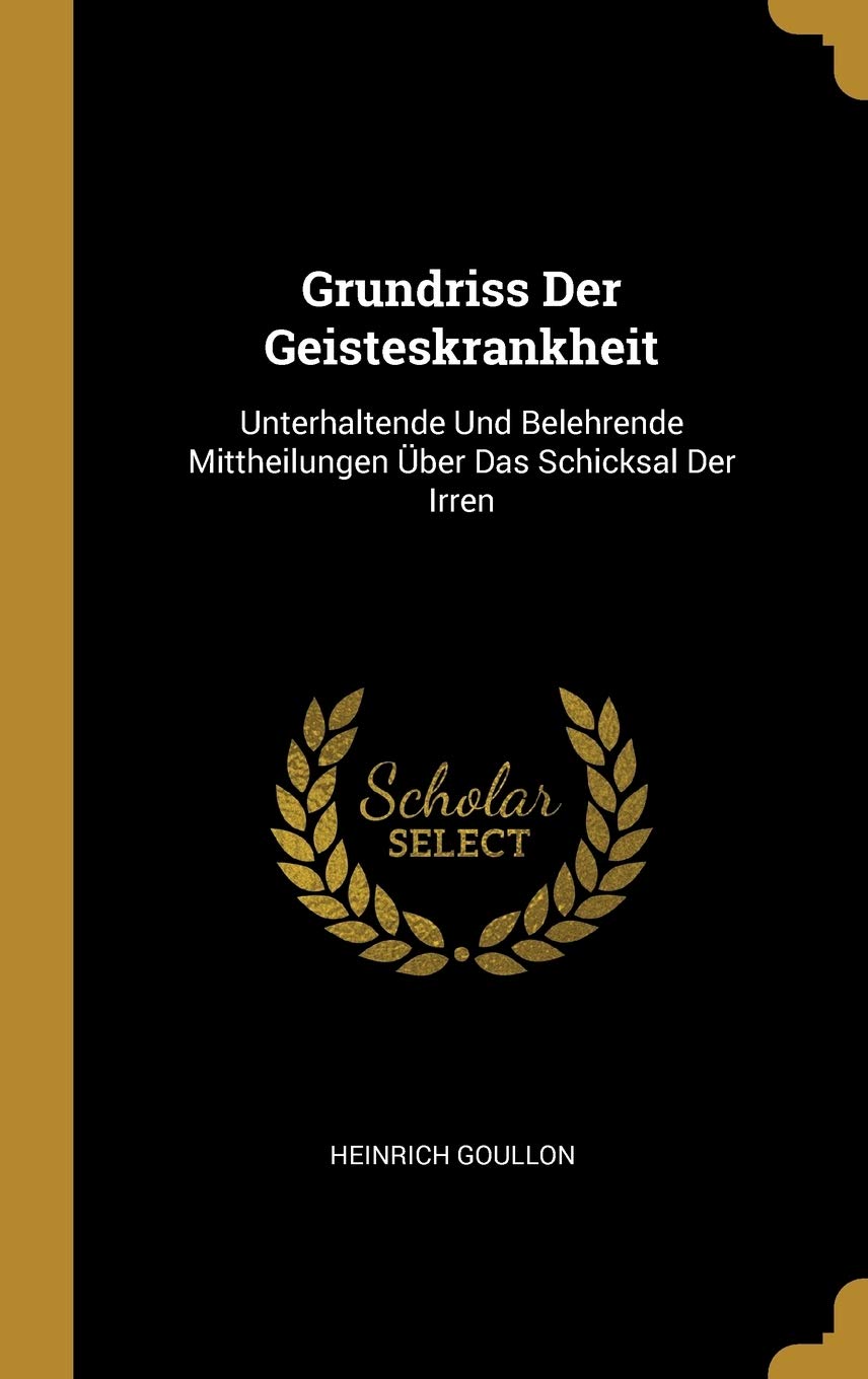 Grundriss Der Geisteskrankheit: Unterhaltende Und Belehrende Mittheilungen Über Das Schicksal Der Irren Medicine