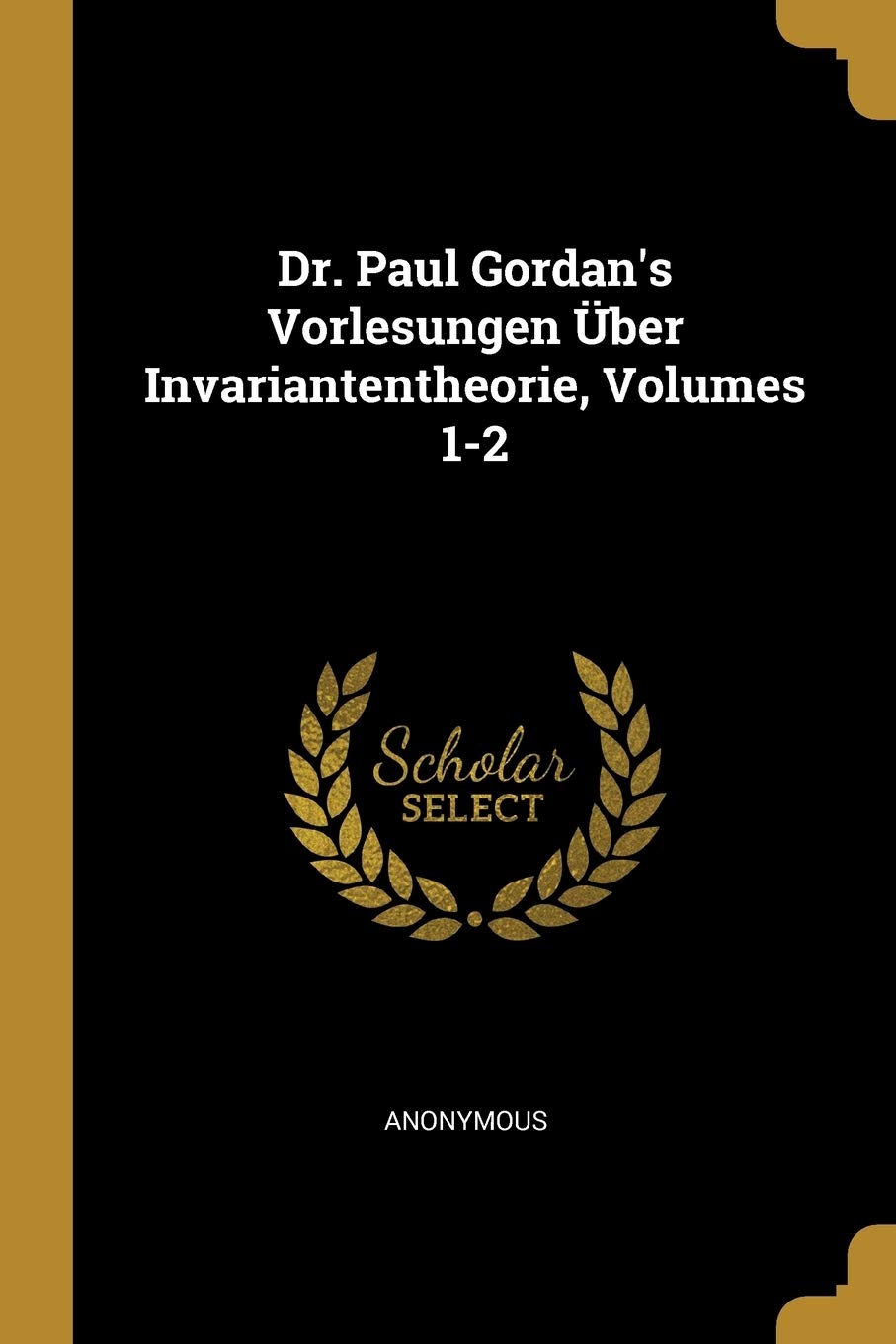 Dr. Paul Gordan's Vorlesungen Über Invariantentheorie, Volumes 1-2 Reference Books