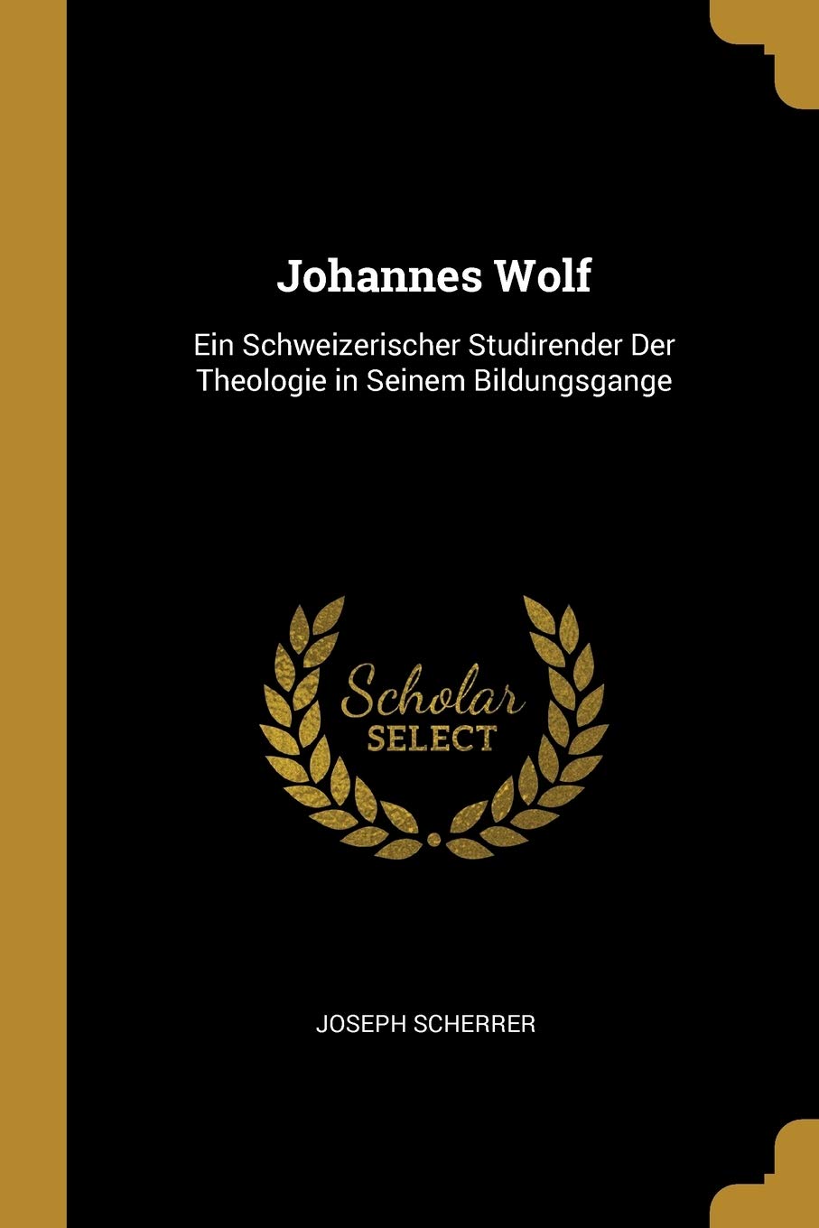 Johannes Wolf: Ein Schweizerischer Studirender Der Theologie in Seinem Bildungsgange Politics & History