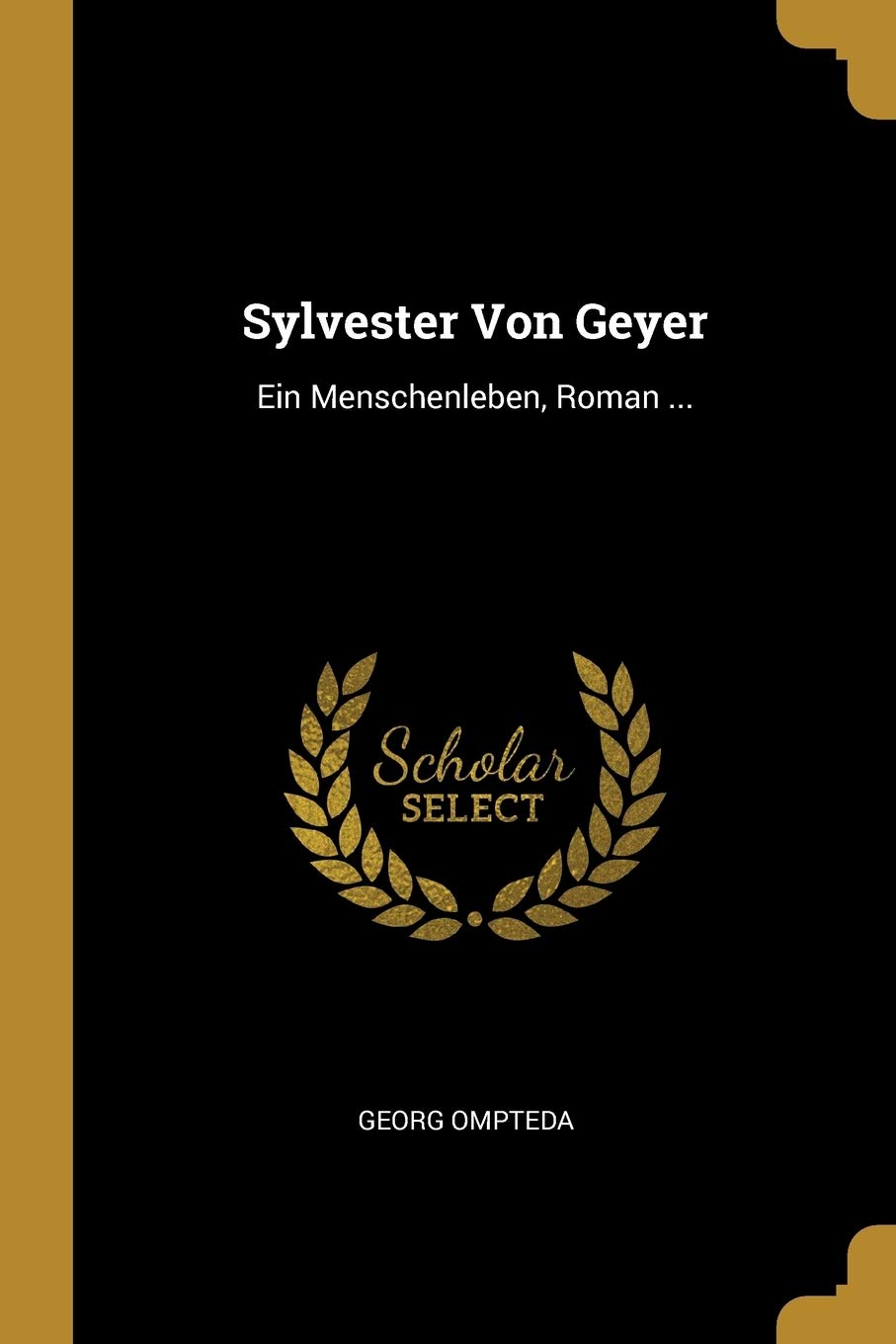 Sylvester Von Geyer: Ein Menschenleben, Roman ... Contemporary literature