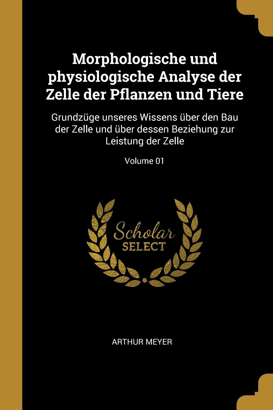 Morphologische und physiologische Analyse der Zelle der Pflanzen und Tiere: Grundzüge unseres Wissens über den Bau der Zelle und über dessen Beziehung zur Leistung der Zelle; Volume 01 Politics & History