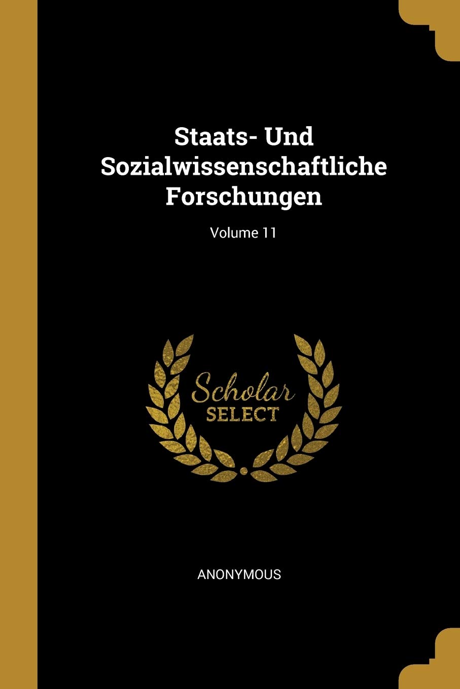 Staats- Und Sozialwissenschaftliche Forschungen; Volume 11 Business, Finance & Career
