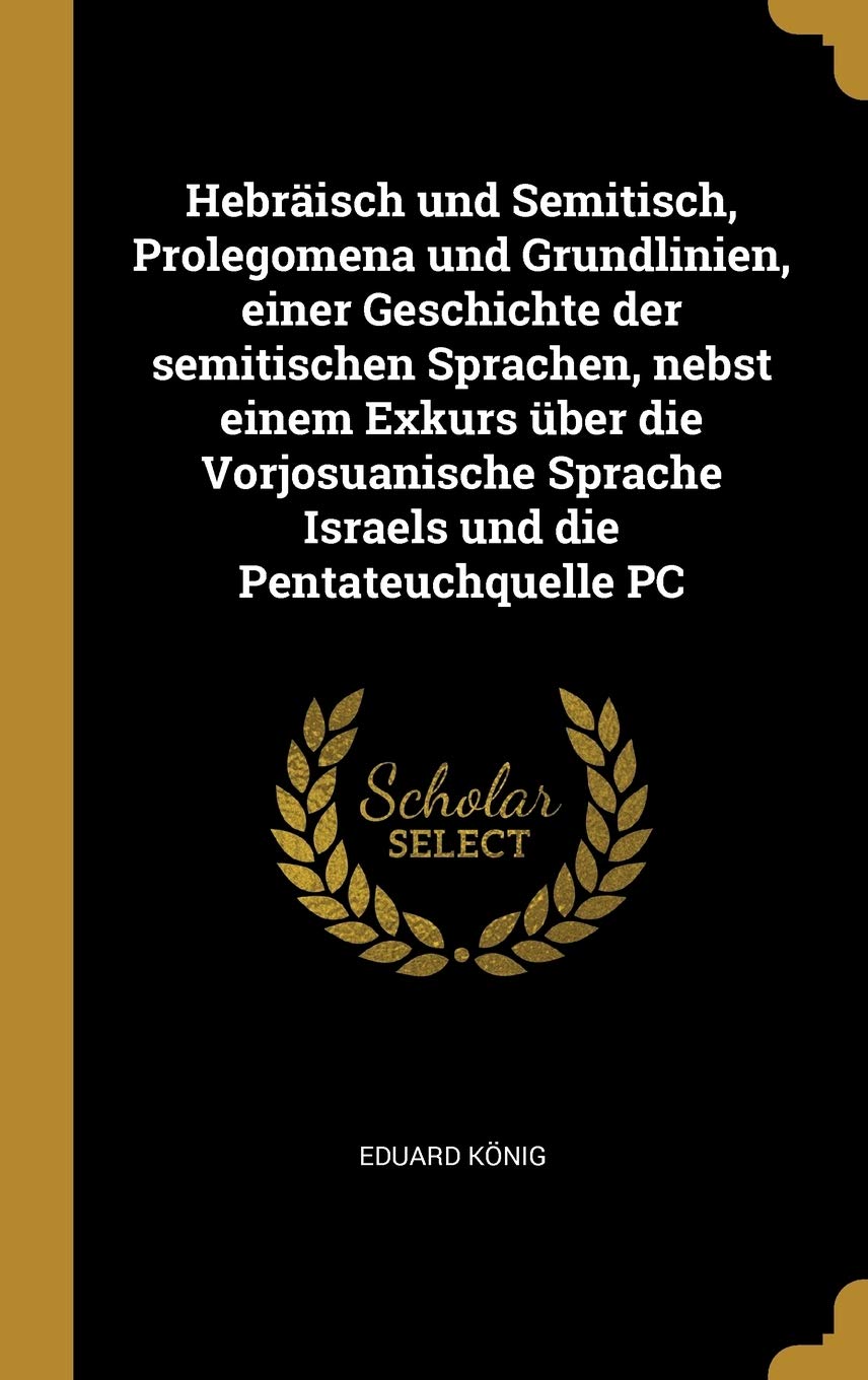 Hebrisch und Semitisch, Prolegomena und Grundlinien, einer Geschichte der semitischen Sprachen, nebst einem Exkurs ber die Vorjosuanische Sprache Israels und die Pentateuchquelle PC Politics & History