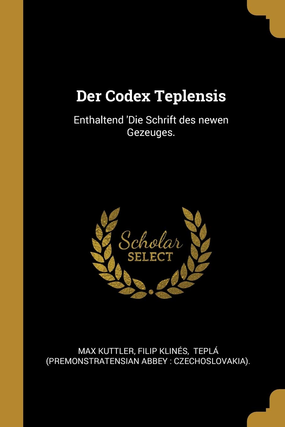 Der Codex Teplensis: Enthaltend 'Die Schrift des newen Gezeuges. Politics & History