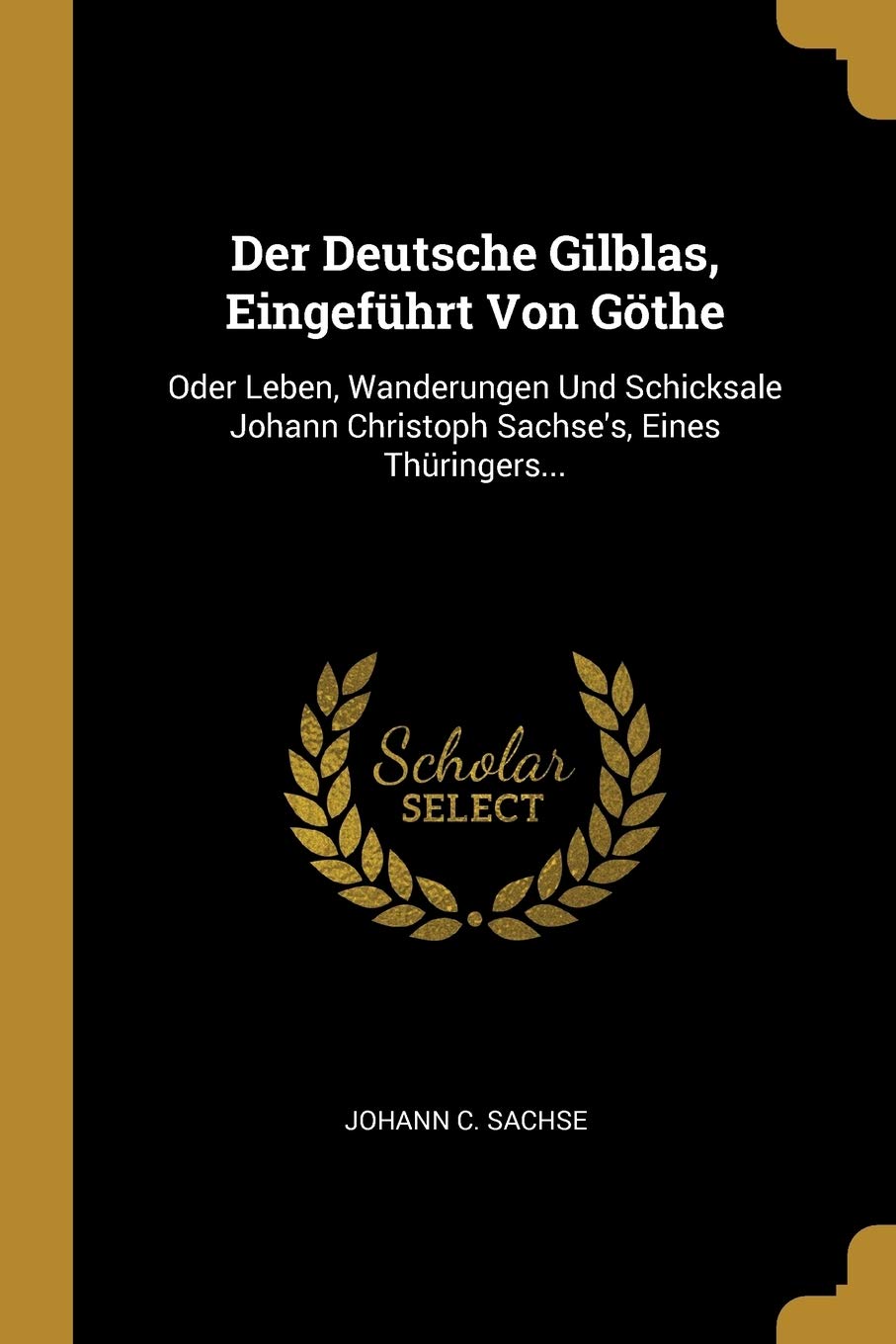 Der Deutsche Gilblas, Eingeführt Von Göthe: Oder Leben, Wanderungen Und Schicksale Johann Christoph Sachse's, Eines Thüringers... Politics & History