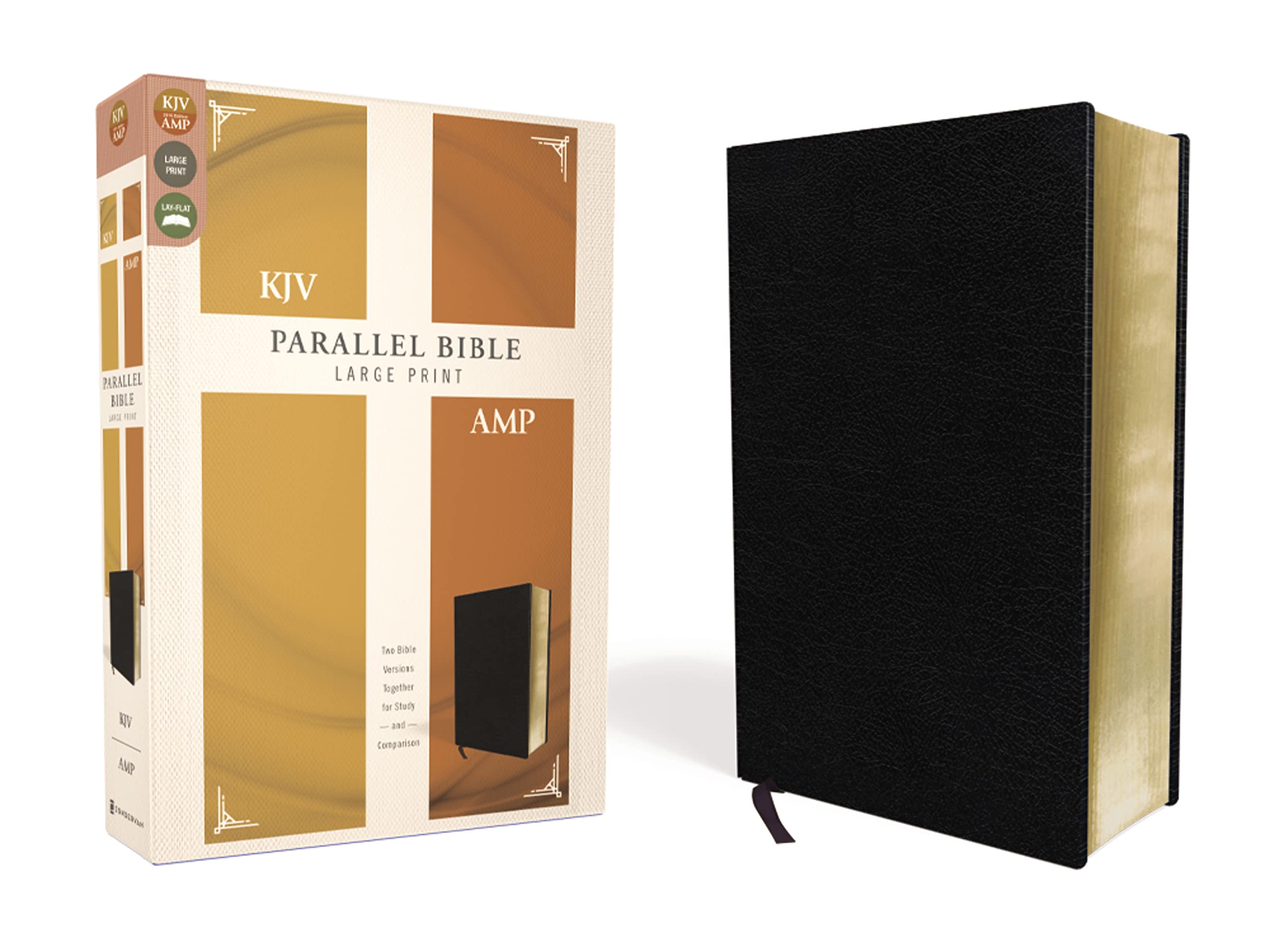KJV, Amplified, Parallel Bible, Large Print, Bonded Leather, Black, Red Letter: Two Bible Versions Together for Study and Comparison Leisure, Home & Garden