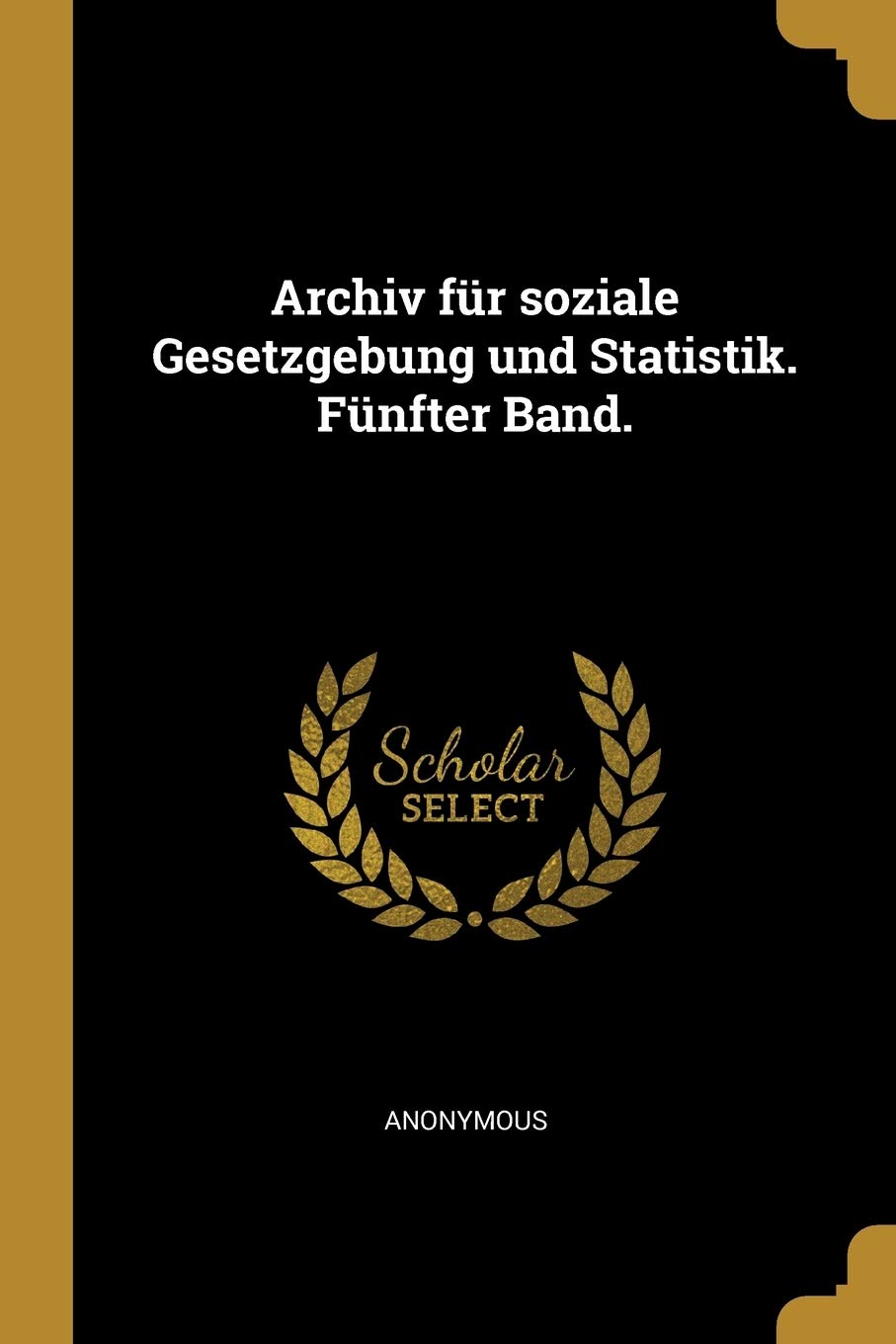 Archiv fr soziale Gesetzgebung und Statistik. Fnfter Band. Politics & History