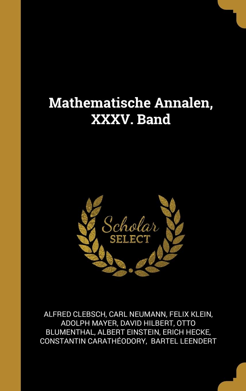 Mathematische Annalen, XXXV. Band Politics & History