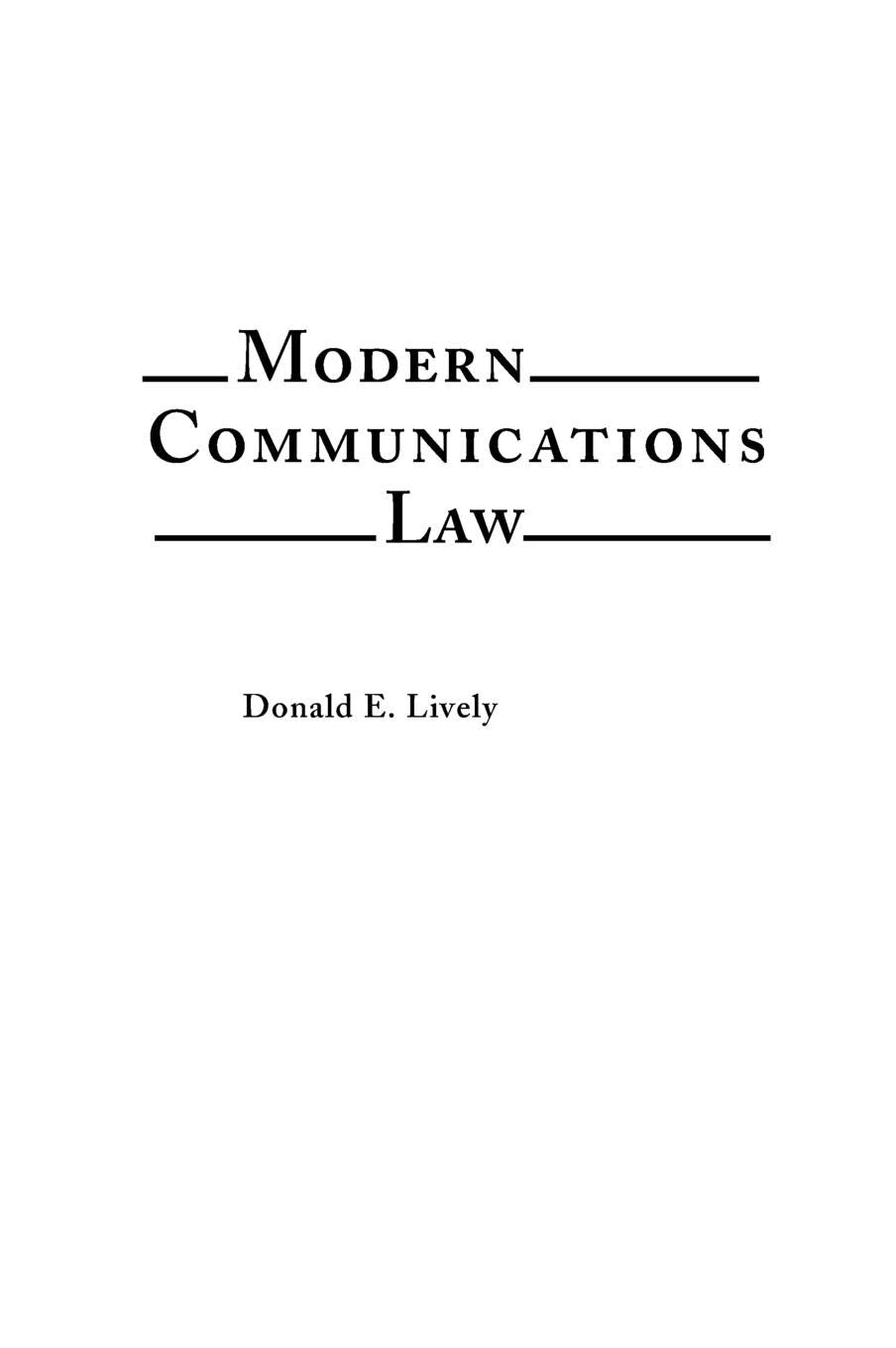 Modern Communications Law Law