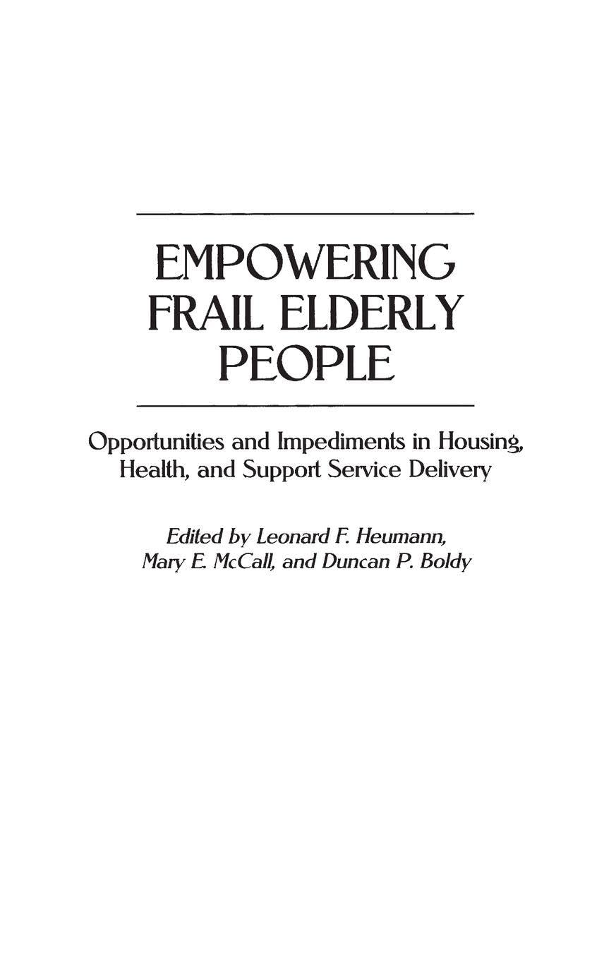 Empowering Frail Elderly People Medicine