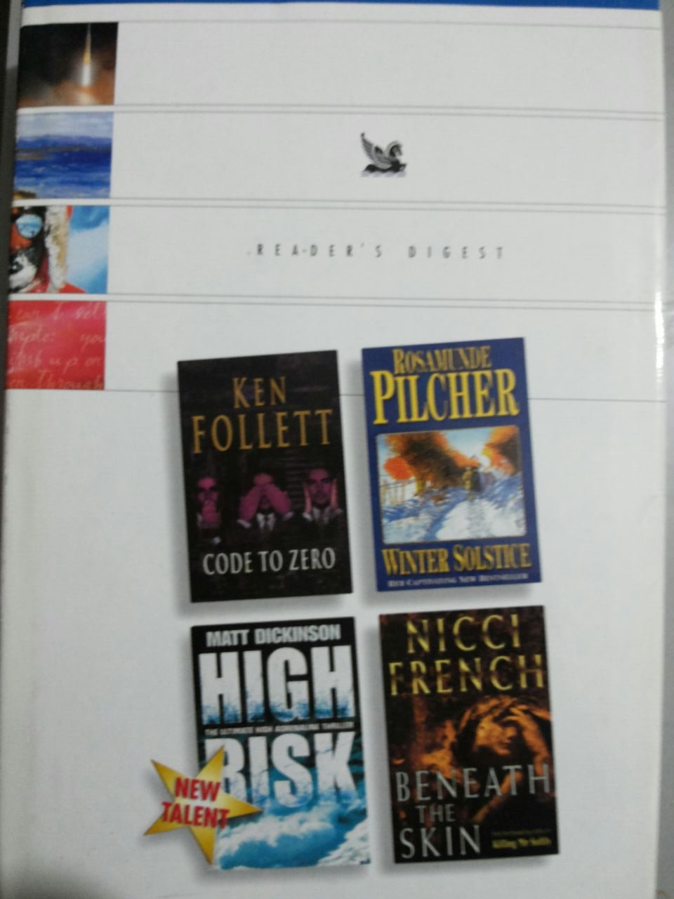 Reader's Digest Condensed Books: Code To Zero, Winter Solstice, High Risk, Beneath the Skin Books