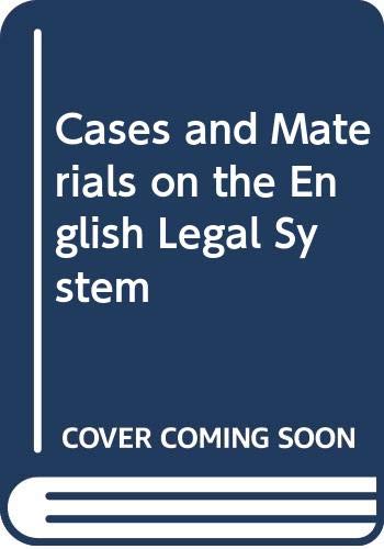 Cases and Materials on the English Legal System Law