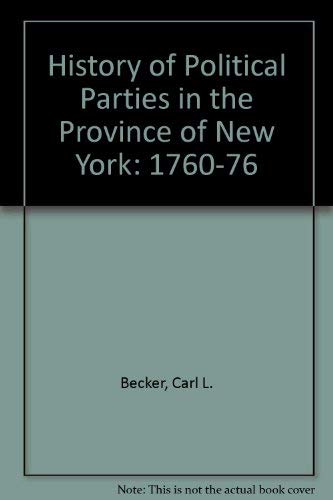 History of Political Parties in the Province of New York Books