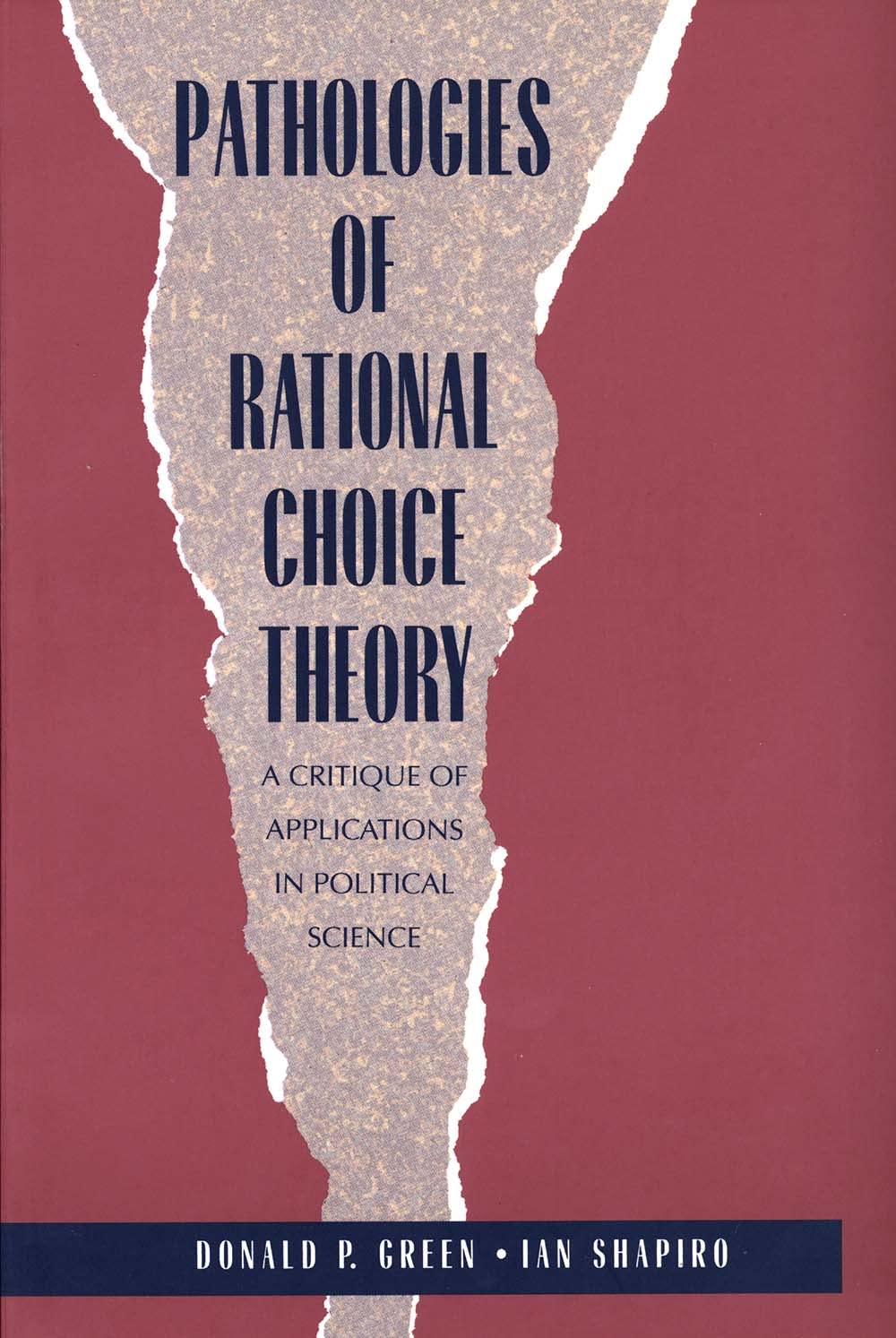 Pathologies of Rational Choice Theory Philosophy Books