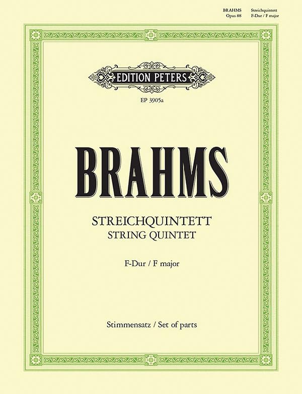 String Quintet No. 1 in F Op. 88: For 2 Violins, 2 Violas and Cello Set of Parts (Edition Peters) Sheet Music