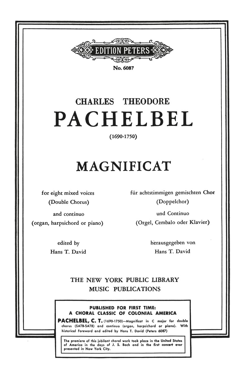 Magnificat: Choral Octavo (Edition Peters) Arts & Music