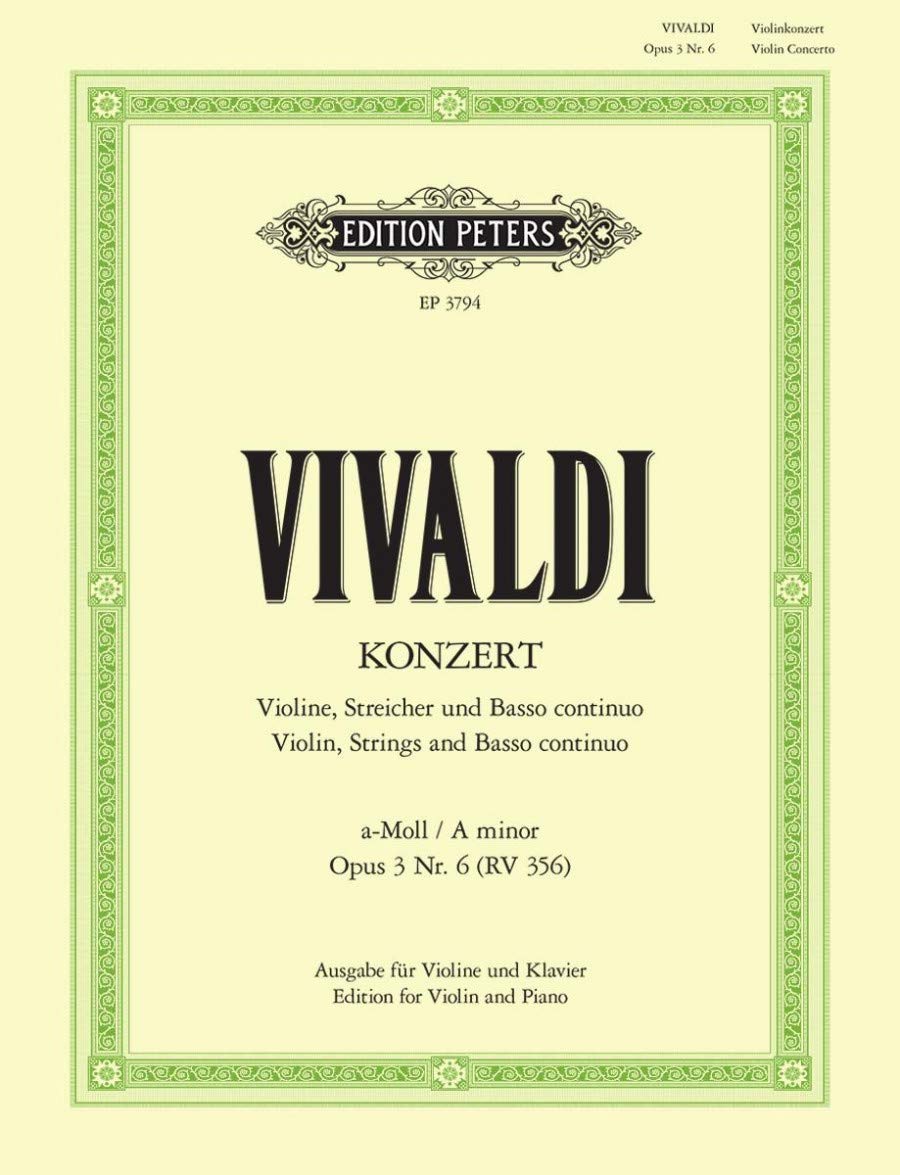 Violin Concerto in a Minor Op. 3 No. 6 (RV 356) (Edition for Violin and Piano) (Edition Peters): Edition for Viola and Piano Arts & Music