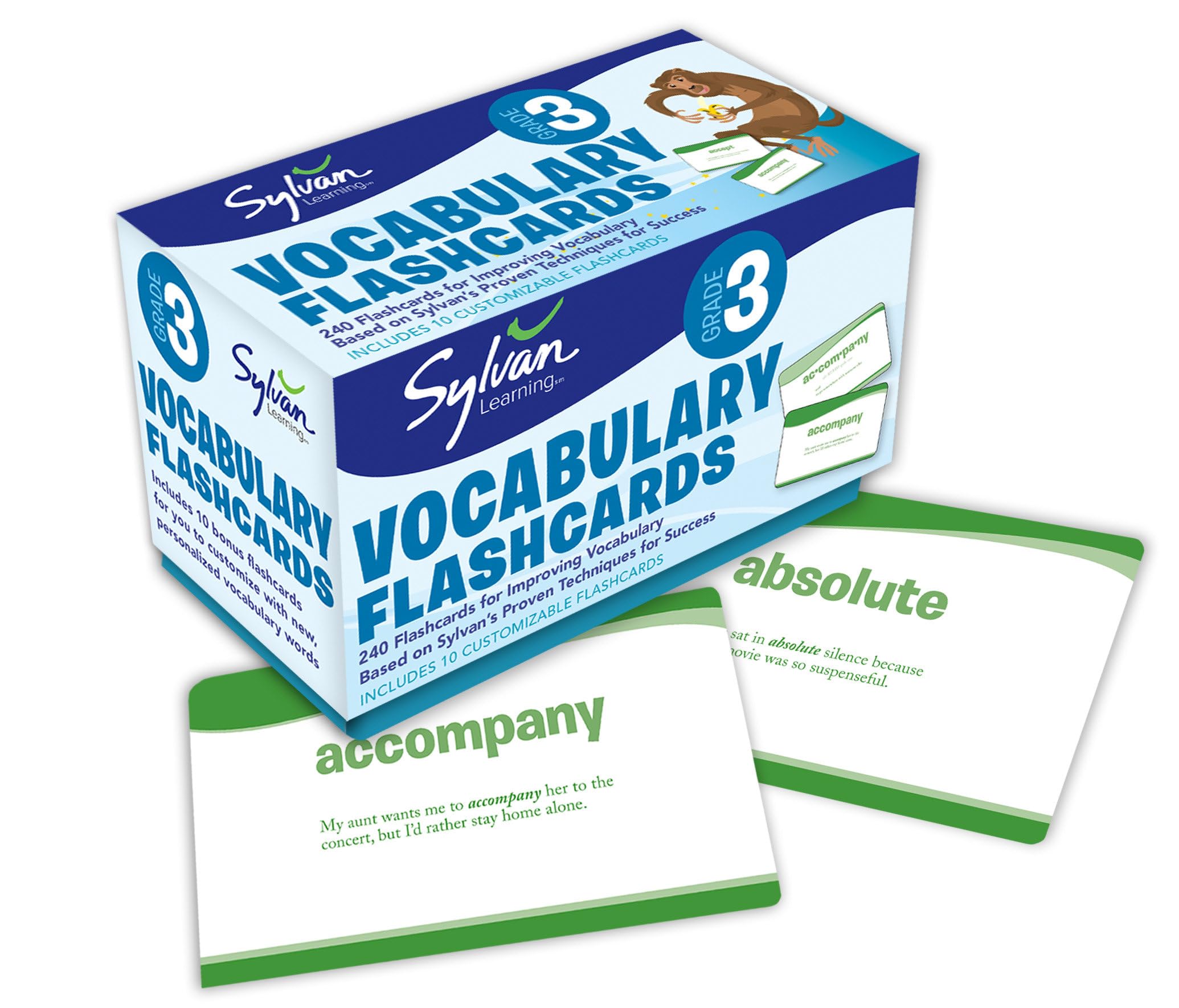 3rd Grade Vocabulary Flashcards: 240 Flashcards for Improving Vocabulary Based on Sylvan's Proven Techniques for Success book