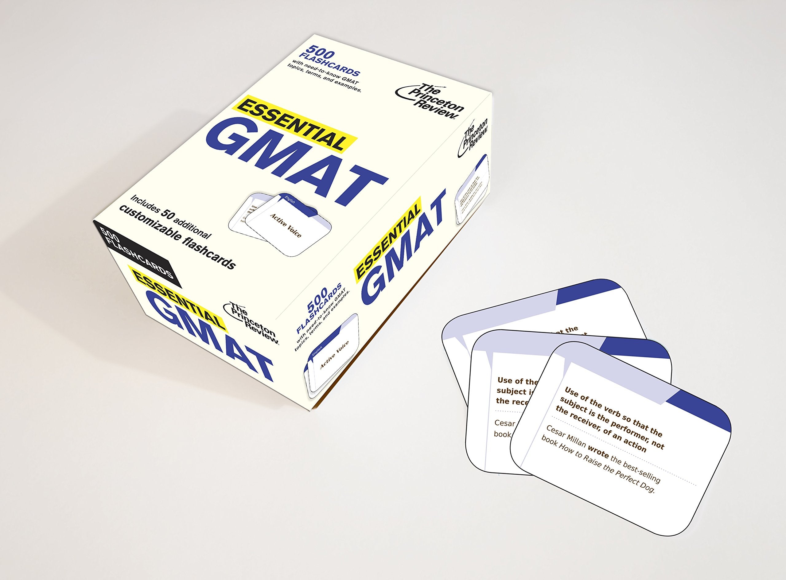 Essential GMAT: 500 Flashcards With Need-to-know Topics, Terms, and Examples for Gmat Math and Verbal Subject Areas book