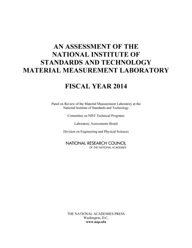 An Assessment of the National Institute of Standards and Technology Material Measurement Laboratory: Fiscal Year 2014 Business, Finance & Career
