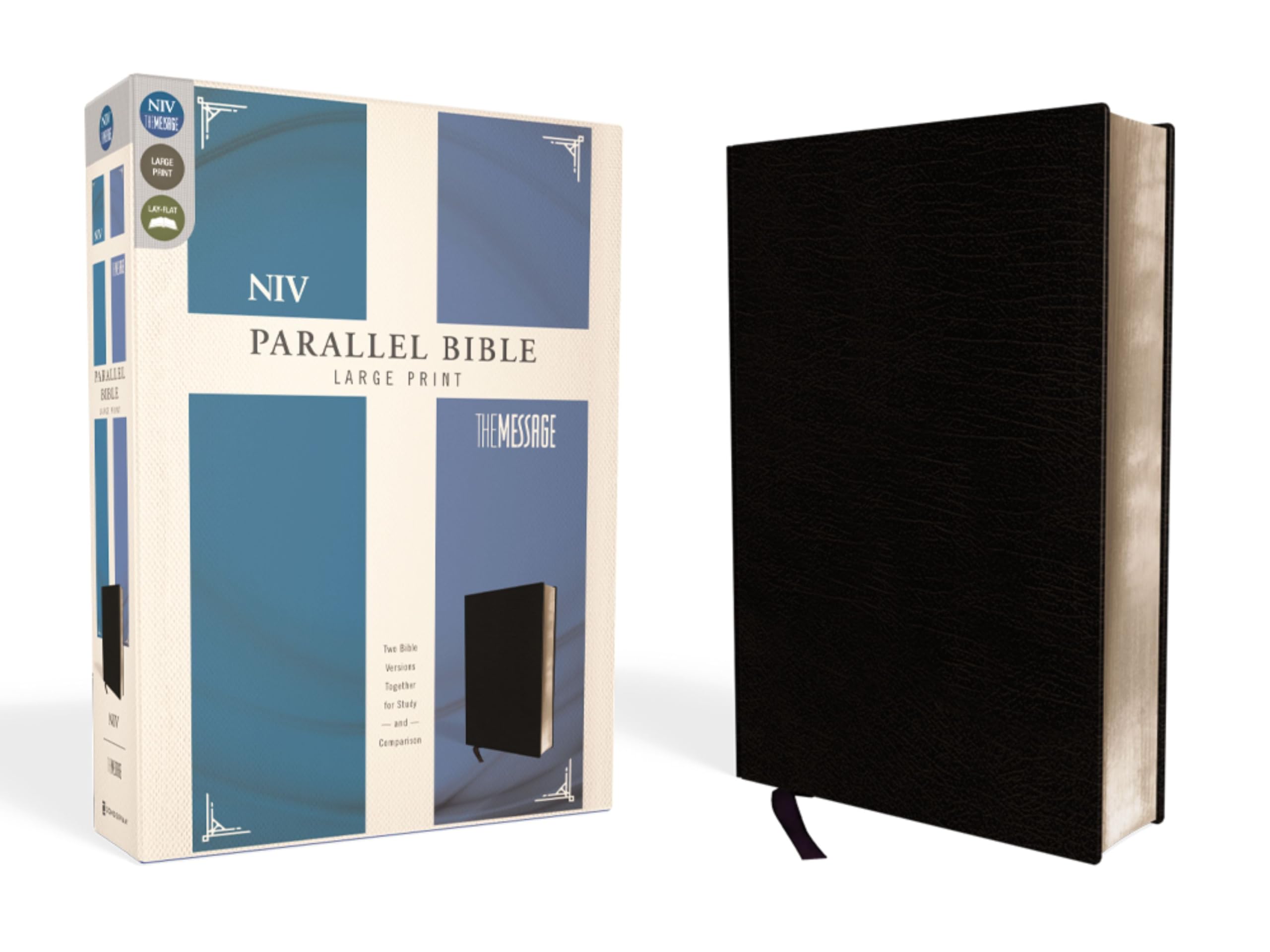 NIV, The Message, Parallel Bible, Large Print, Bonded Leather, Black: Two Bible Versions Together for Study and Comparison Film, Art & Culture