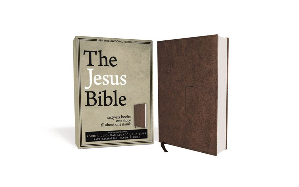 The Jesus Bible: New International Version, Brown, Leathersoft: Sixty-Six Books. One Story. All About One Name. Religion & Esotericism