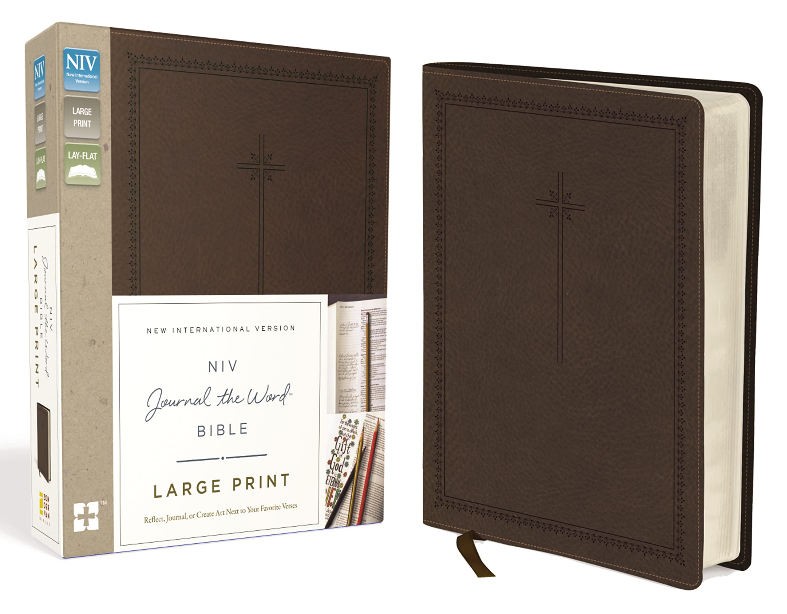 NIV, Journal the Word Bible, Large Print, Leathersoft, Brown: Reflect, Journal, or Create Art Next to Your Favorite Verses Film, Art & Culture