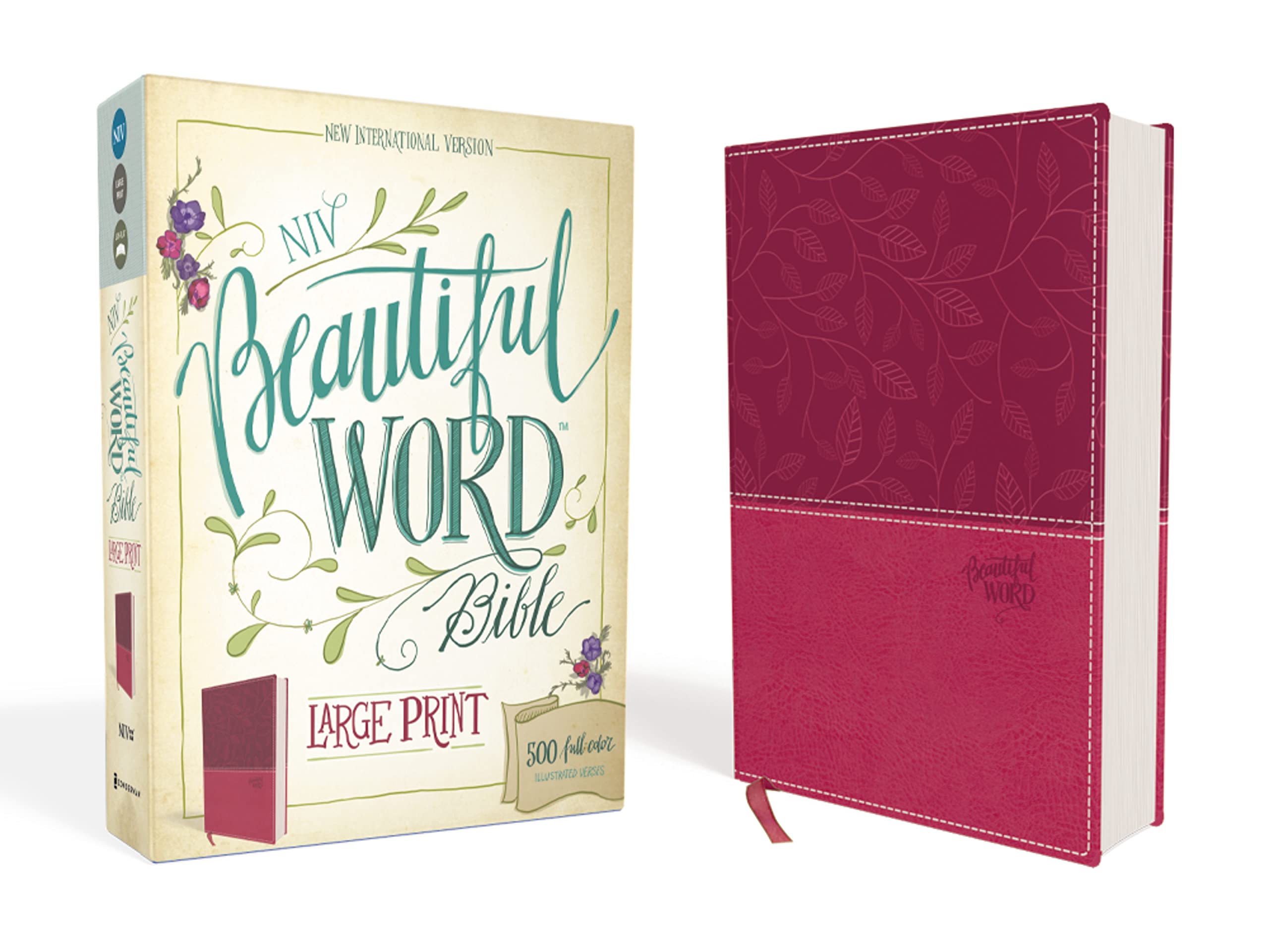 NIV, Beautiful Word Bible, Large Print, Leathersoft, Pink: 500 Full-Color Illustrated Verses Film, Art & Culture