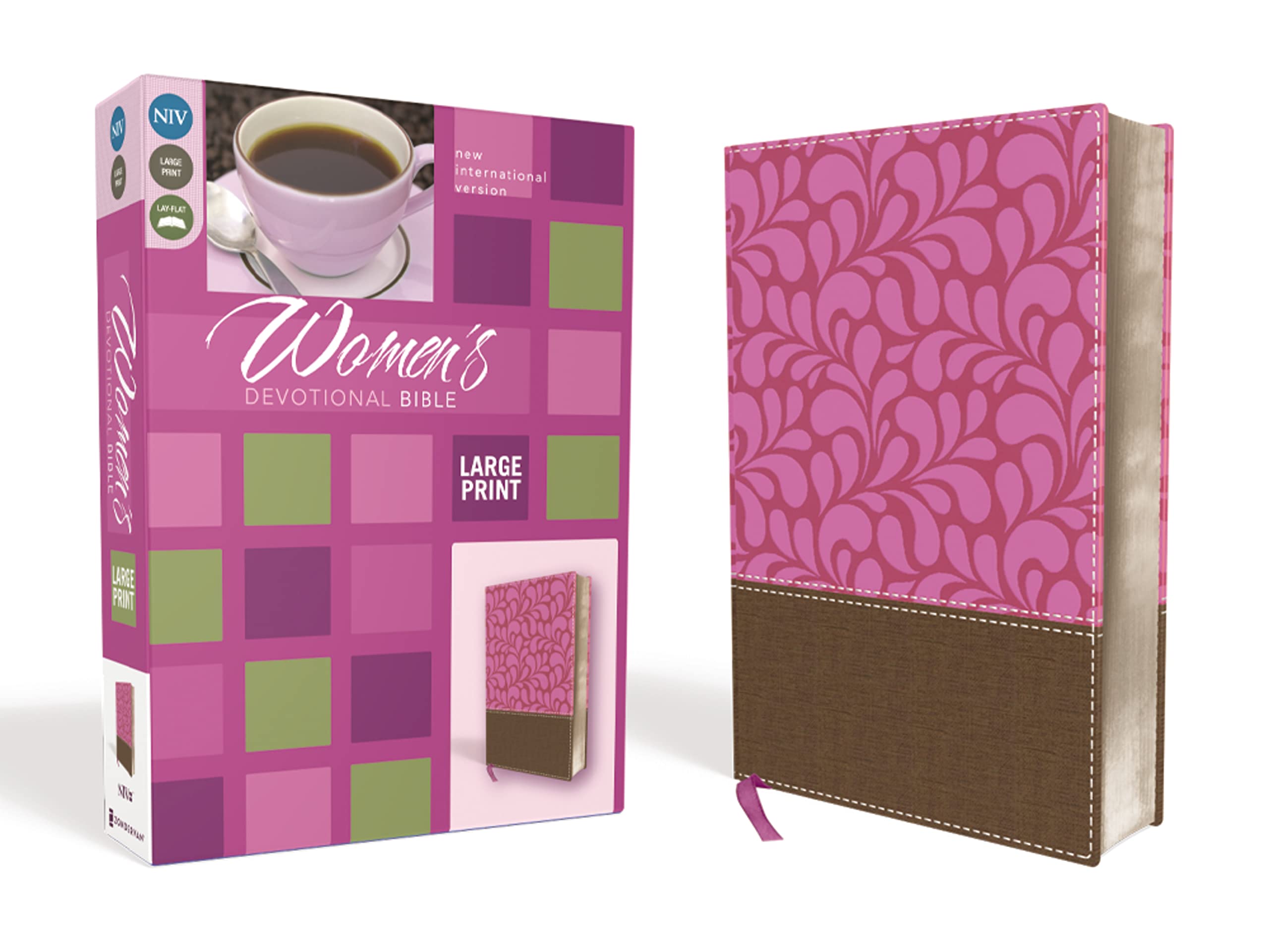NIV, Women's Devotional Bible, Large Print, Leathersoft, Brown/Pink: New International Version, Chocolate / Berry, Leathersoft Religion & Esotericism