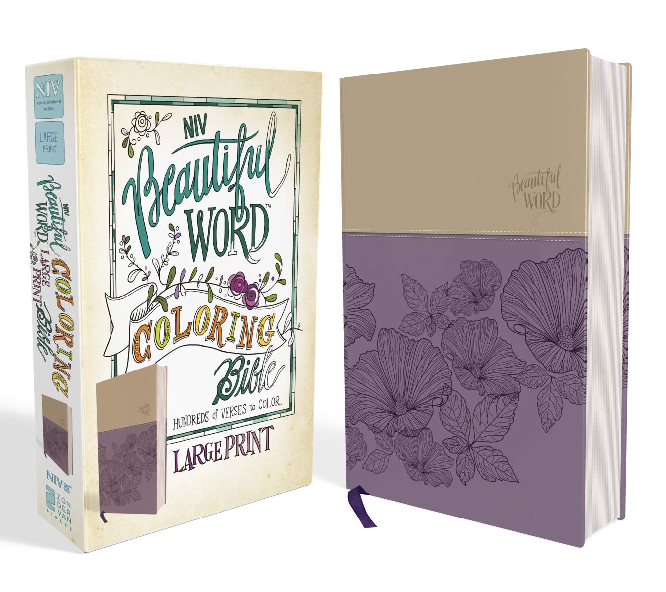 NIV, Beautiful Word Coloring Bible, Large Print, Leathersoft, Purple/Tan: Hundreds of Verses to Color Film, Art & Culture