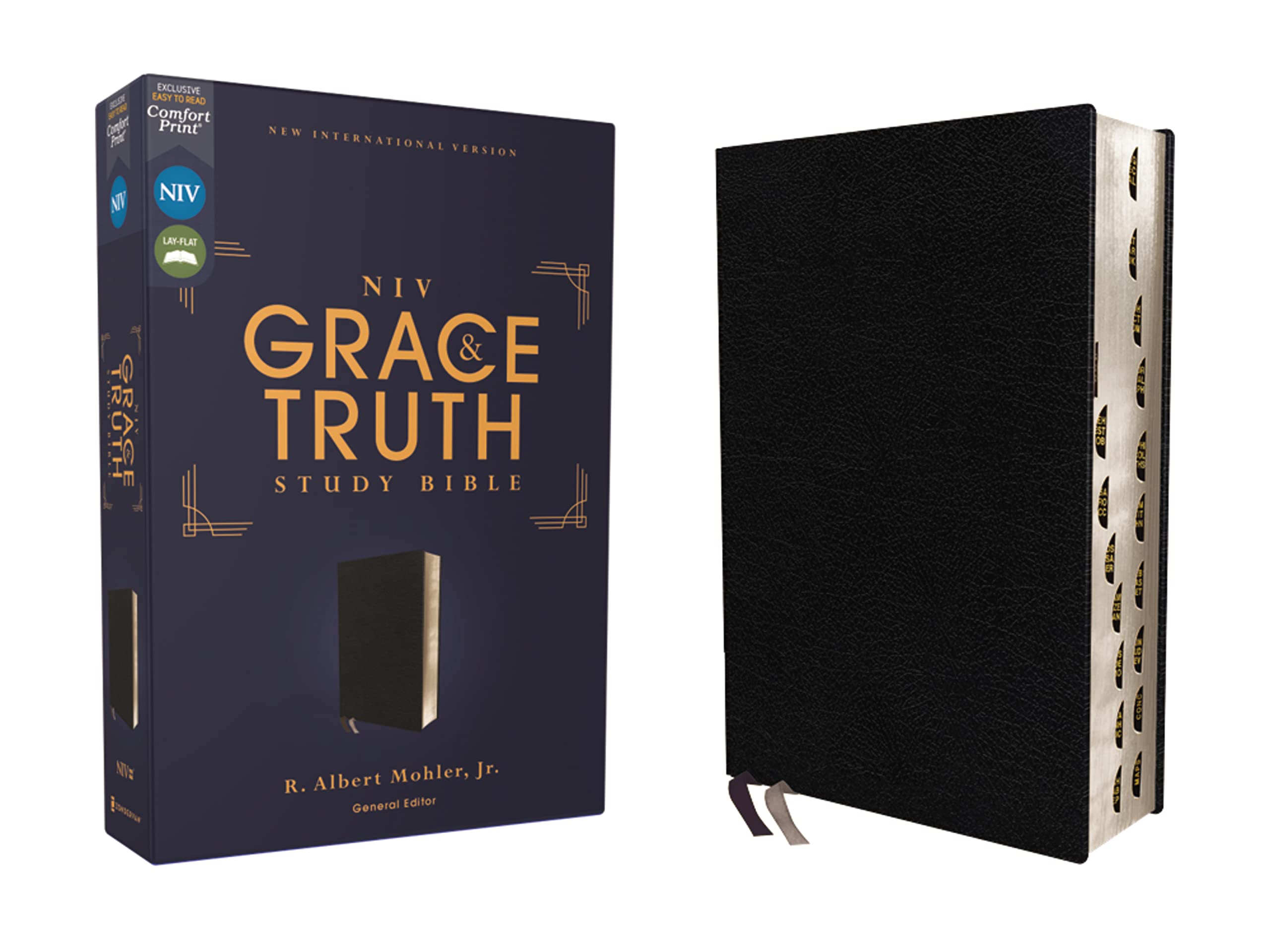 NIV, The Grace and Truth Study Bible (Trustworthy and Practical Insights), European Bonded Leather, Black, Red Letter, Thumb Indexed, Comfort Print: ... Bonded Leather, Comfort Print, Red Letter Religion & Esotericism
