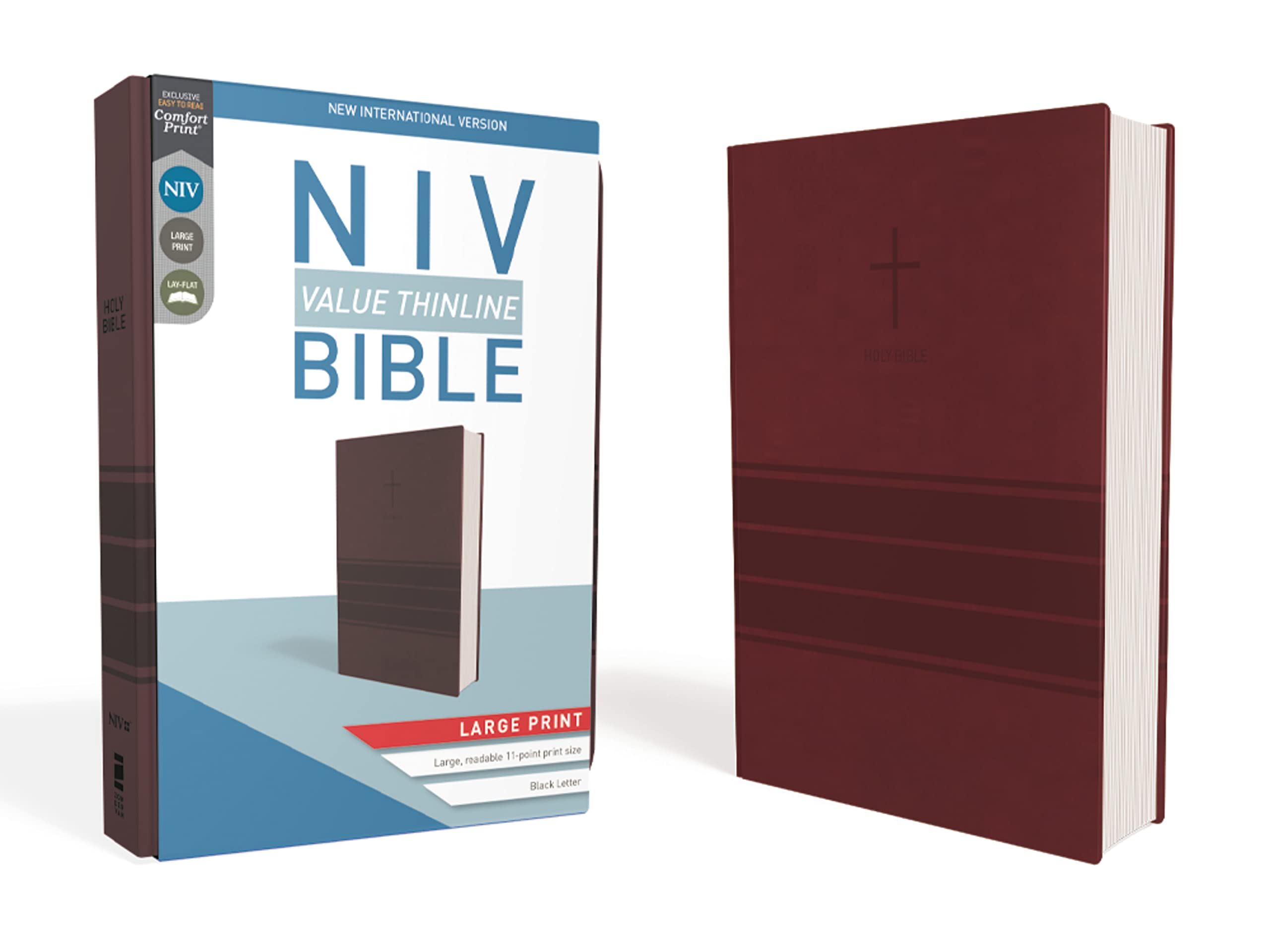 NIV, Value Thinline Bible, Large Print, Leathersoft, Burgundy, Comfort Print: New International Version, Value Thinline, Burgundy, Leathersoft, Large Print Religion & Esotericism