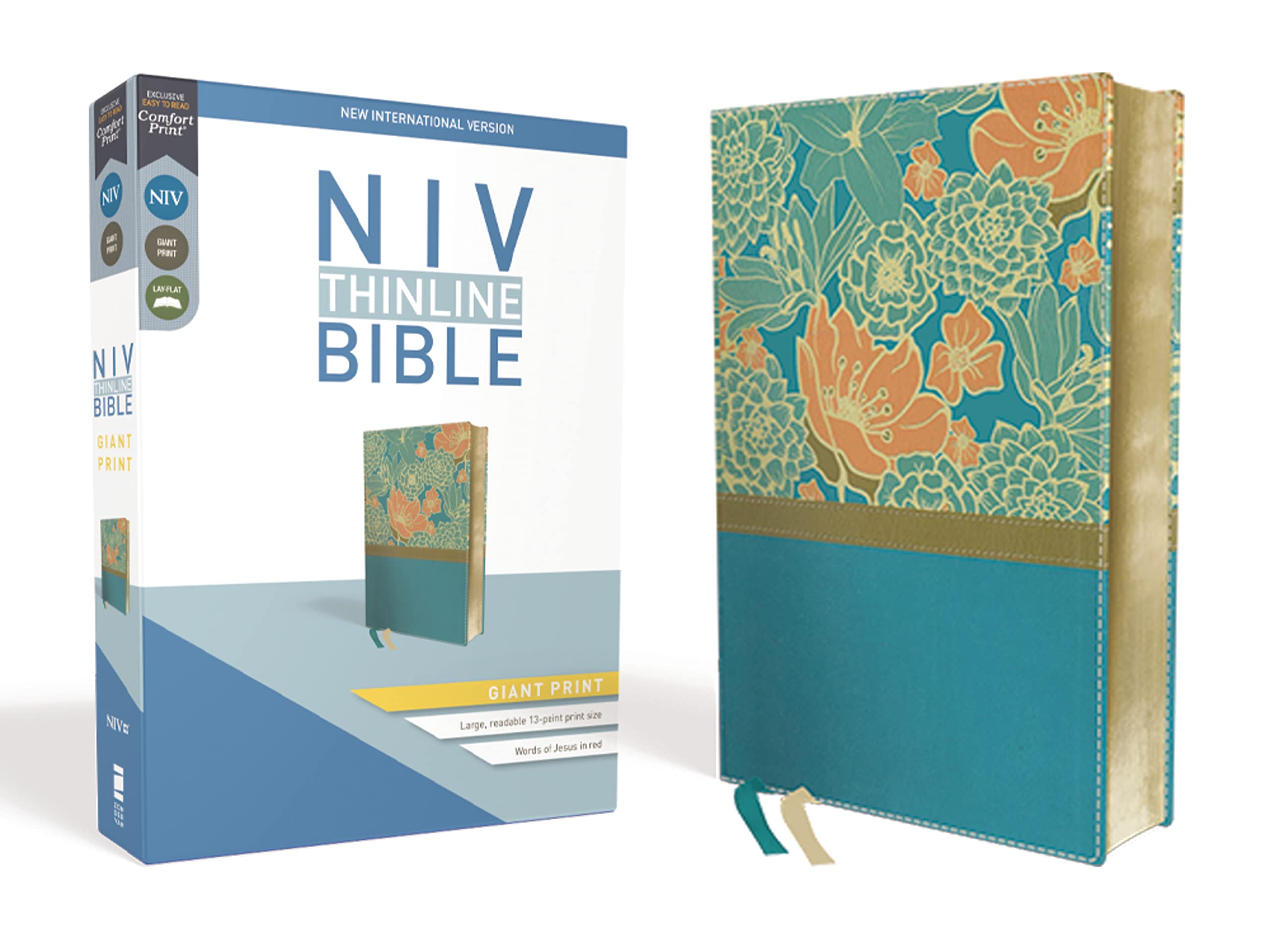 NIV, Thinline Bible, Giant Print, Leathersoft, Teal, Red Letter, Comfort Print book