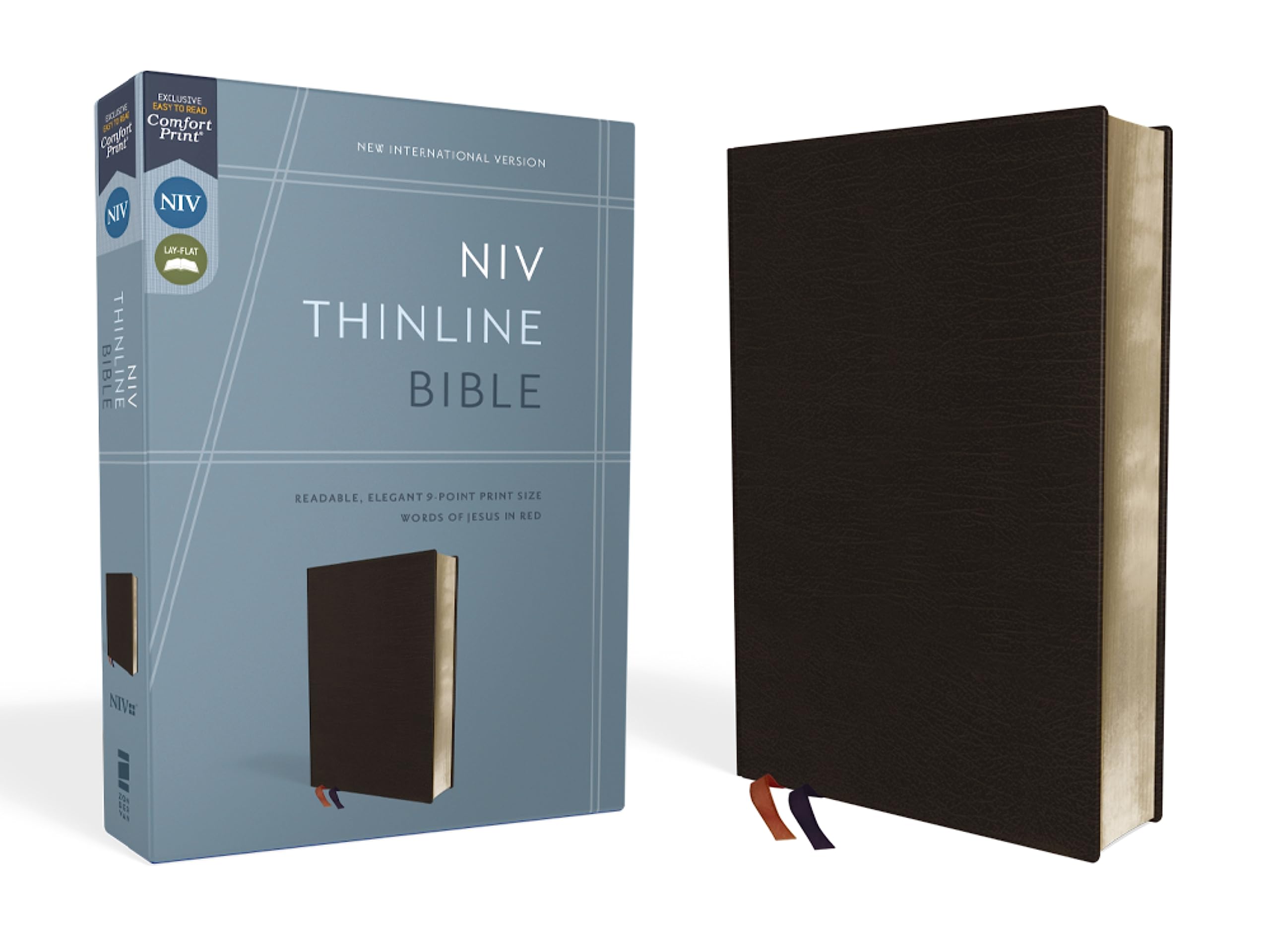 NIV, Thinline Bible, Bonded Leather, Black, Red Letter Edition Religion & Esotericism