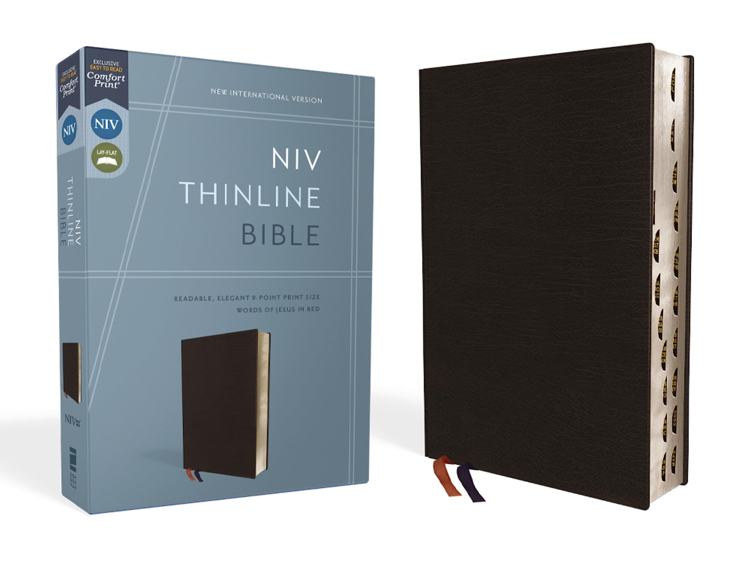 NIV, Thinline Bible, Bonded Leather, Black, Red Letter, Thumb Indexed, Comfort Print: New International Version, Black Bonded Leather, Thinline, Red Letter Film, Art & Culture