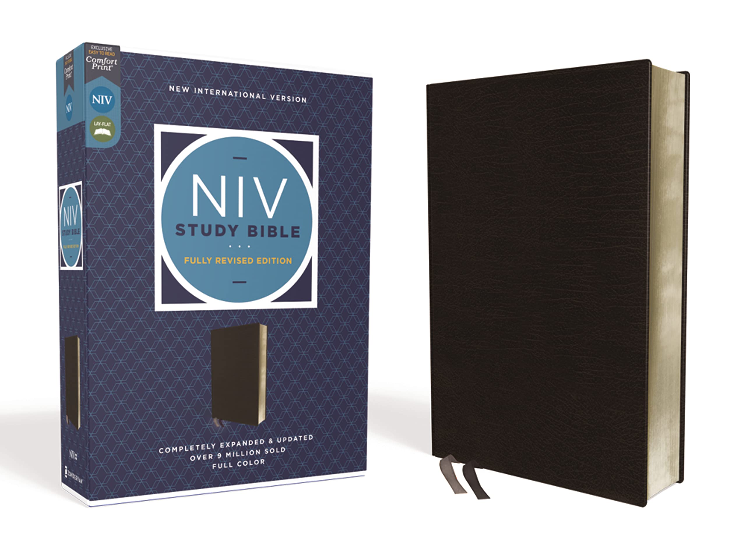 NIV Study Bible, Fully Revised Edition, Bonded Leather, Black, Red Letter, Comfort Print Film, Art & Culture