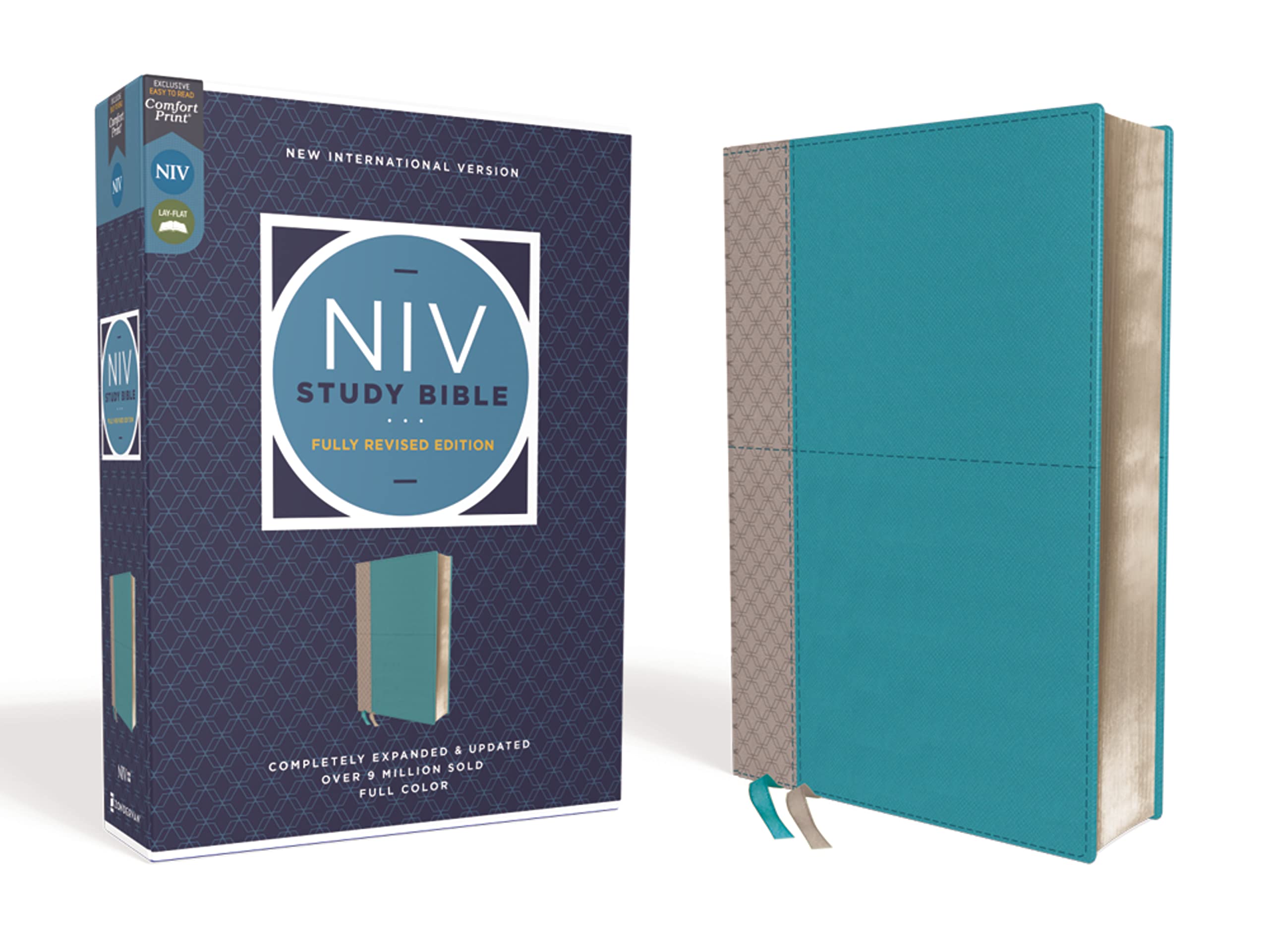NIV Study Bible, Fully Revised Edition (Study Deeply. Believe Wholeheartedly.), Leathersoft, Teal/Gray, Red Letter, Comfort Print: New International ... Leathersoft, Comfort Print, Reference Film, Art & Culture