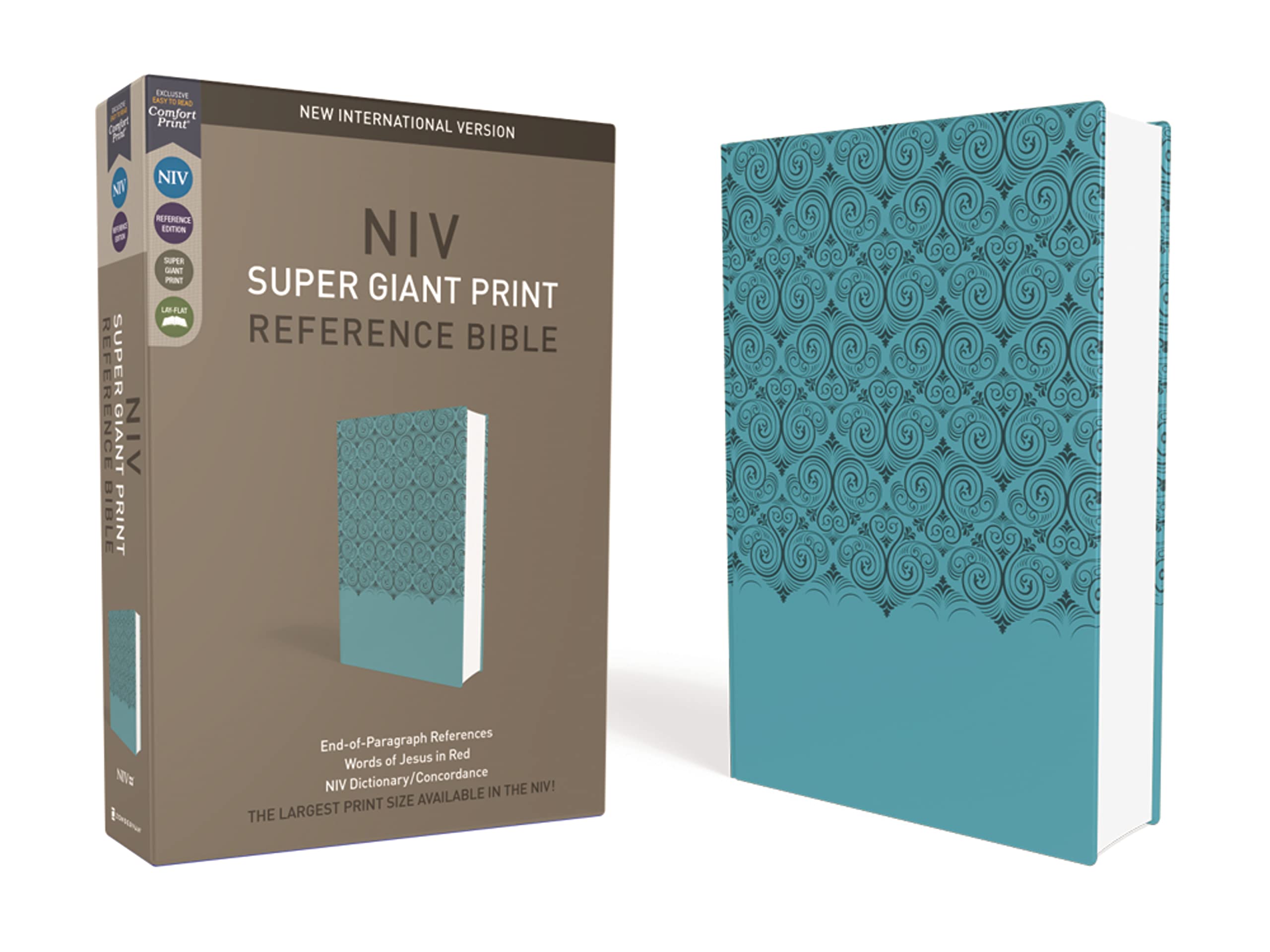 NIV, Super Giant Print Reference Bible, Leathersoft, Teal, Red Letter, Comfort Print book