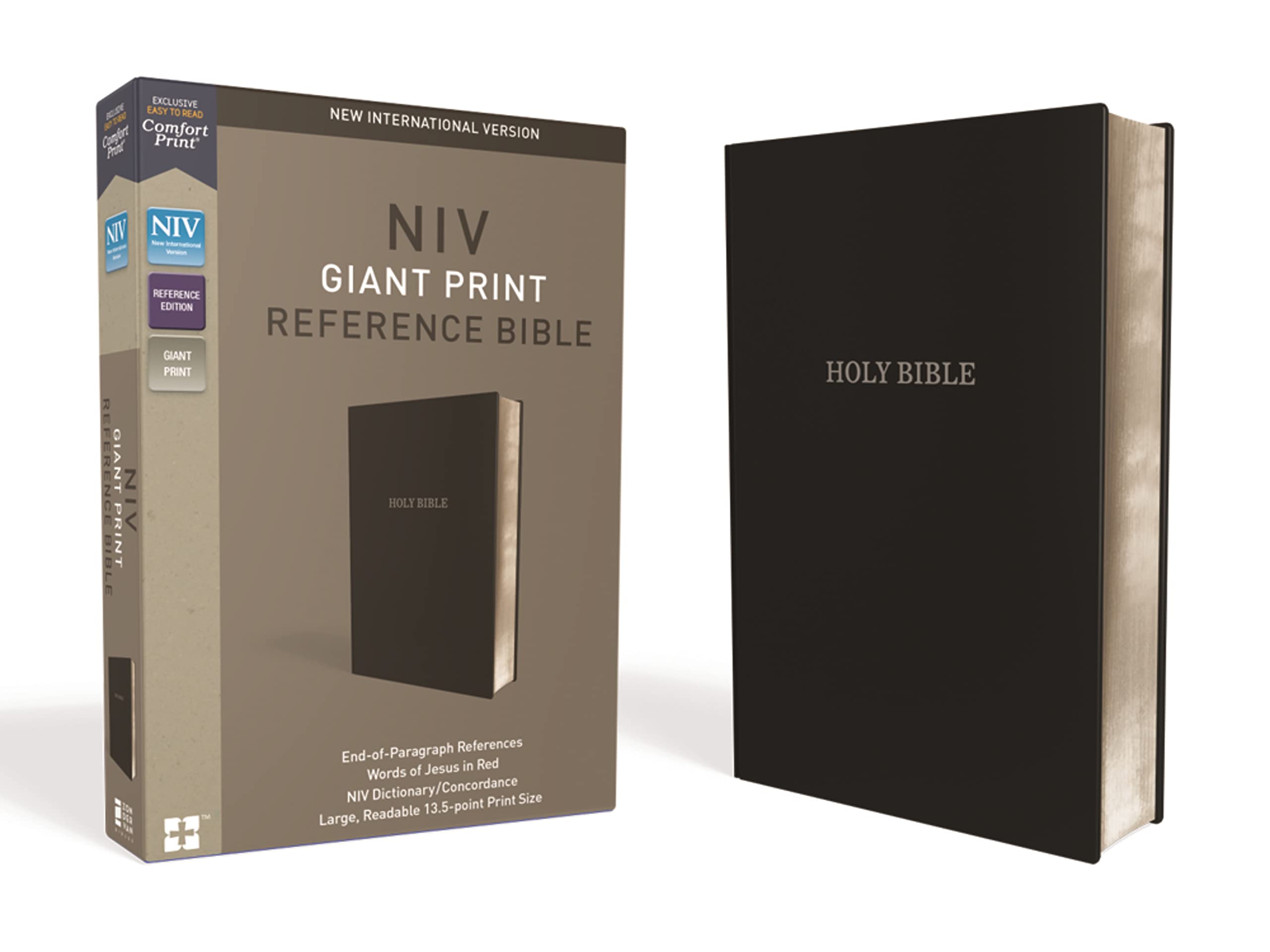 NIV, Reference Bible, Giant Print, Leather-Look, Black, Red Letter, Comfort Print book