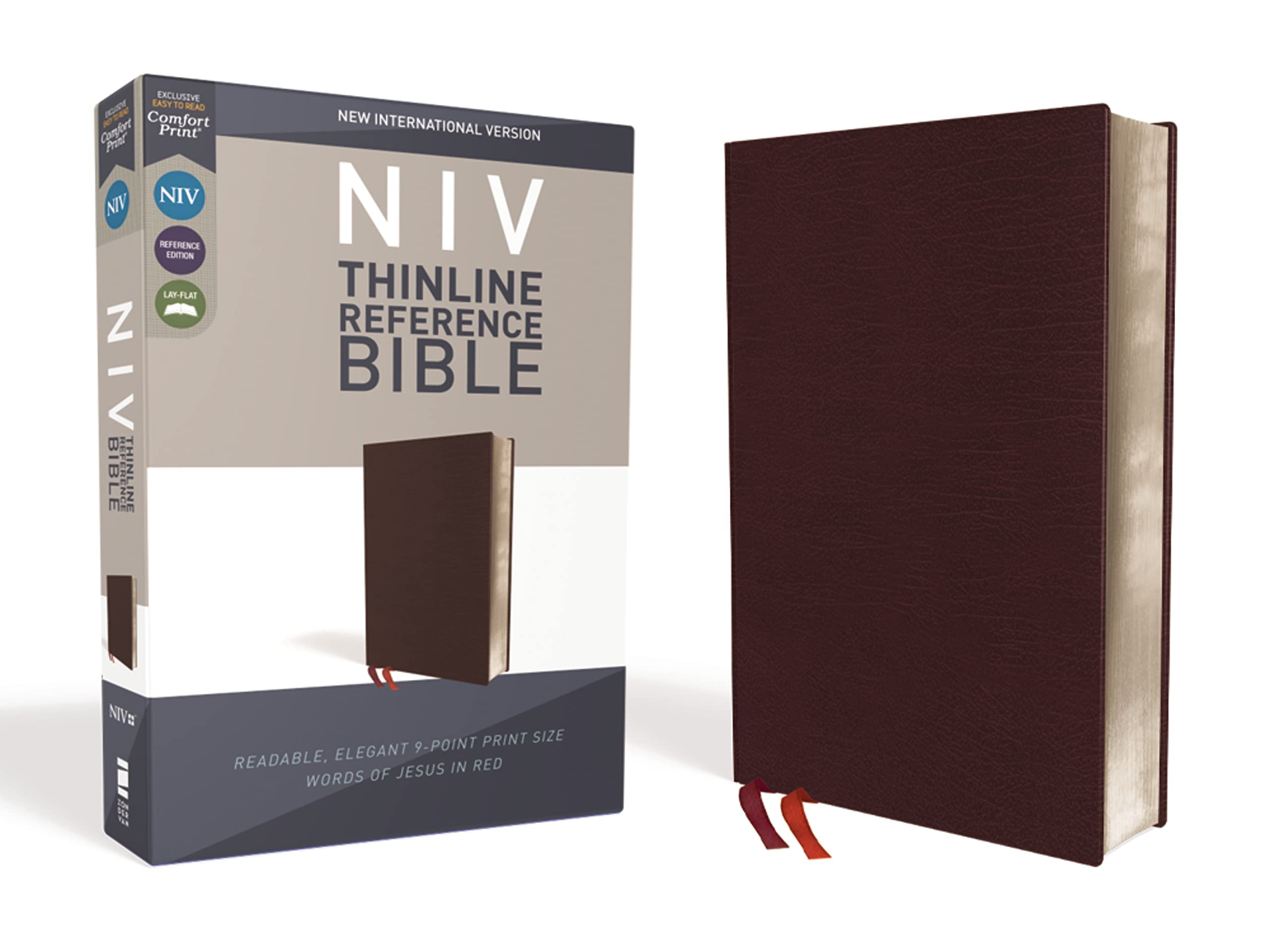 NIV, Thinline Reference Bible (Deep Study at a Portable Size), Bonded Leather, Burgundy, Red Letter, Comfort Print: New International Version, ... Thinline Reference Bible: Red Letter Edition Religion & Esotericism