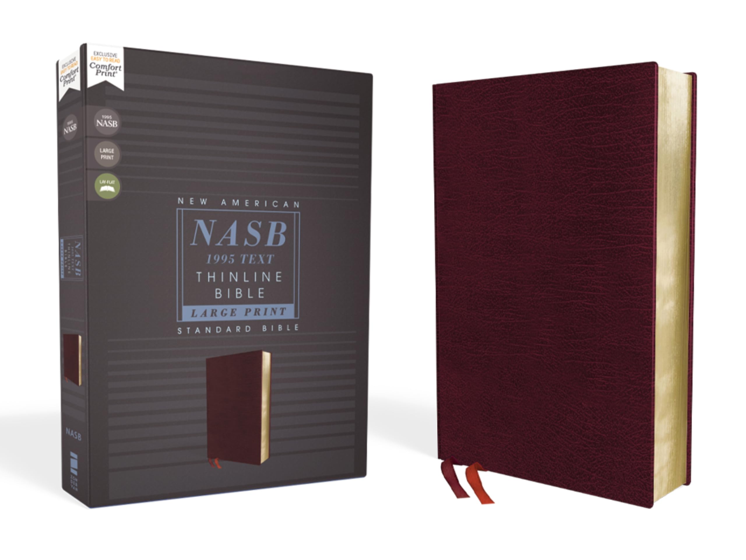 NASB, Thinline Bible, Large Print, Bonded Leather, Burgundy, Red Letter, 1995 Text, Comfort Print Film, Art & Culture