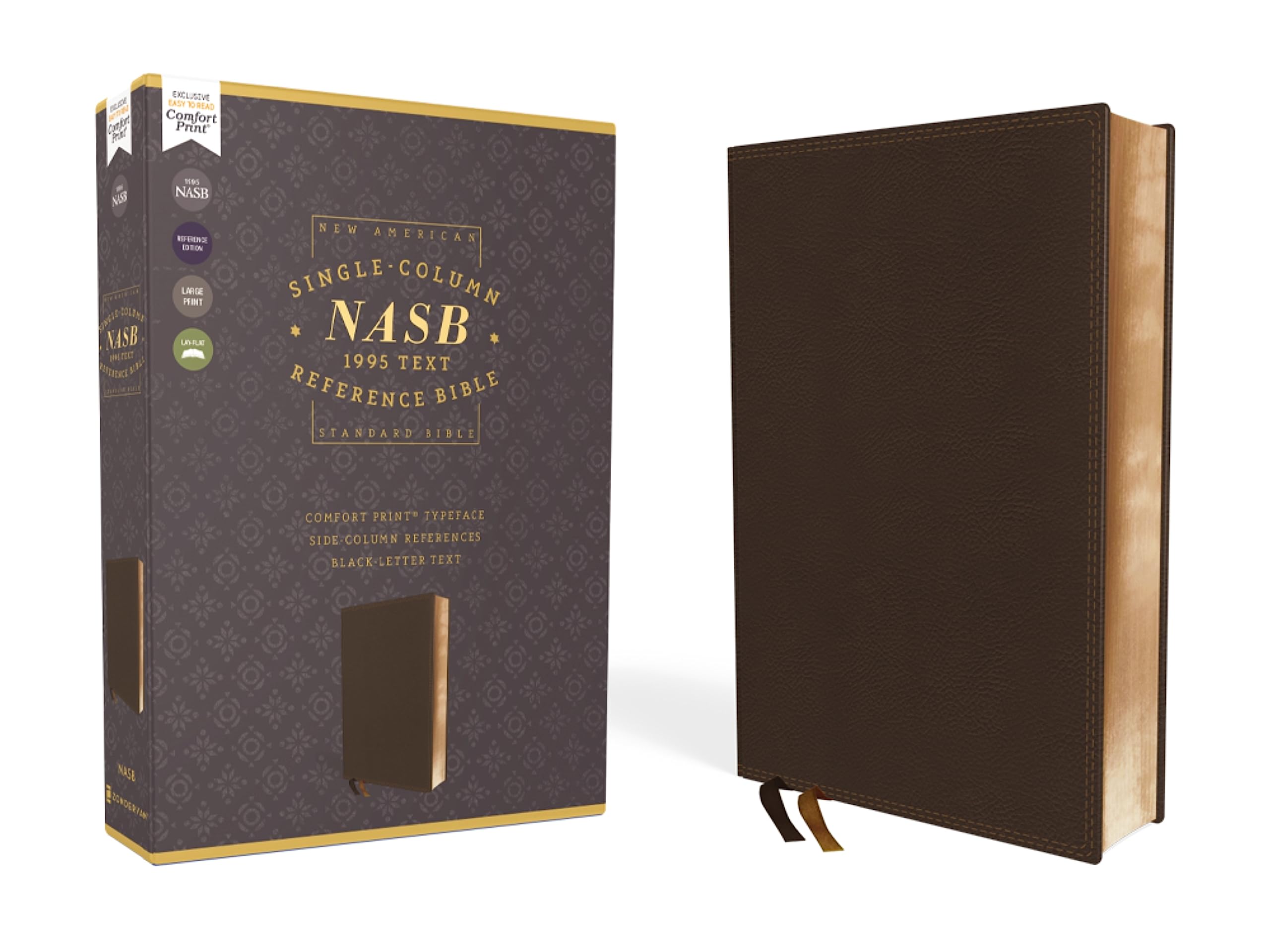 NASB, Single-Column Reference Bible, Wide Margin, Leathersoft, Brown, 1995 Text, Comfort Print: New American Standard Bible, Brown, Leathersoft, 1995 Translation, Comfort Print Film, Art & Culture