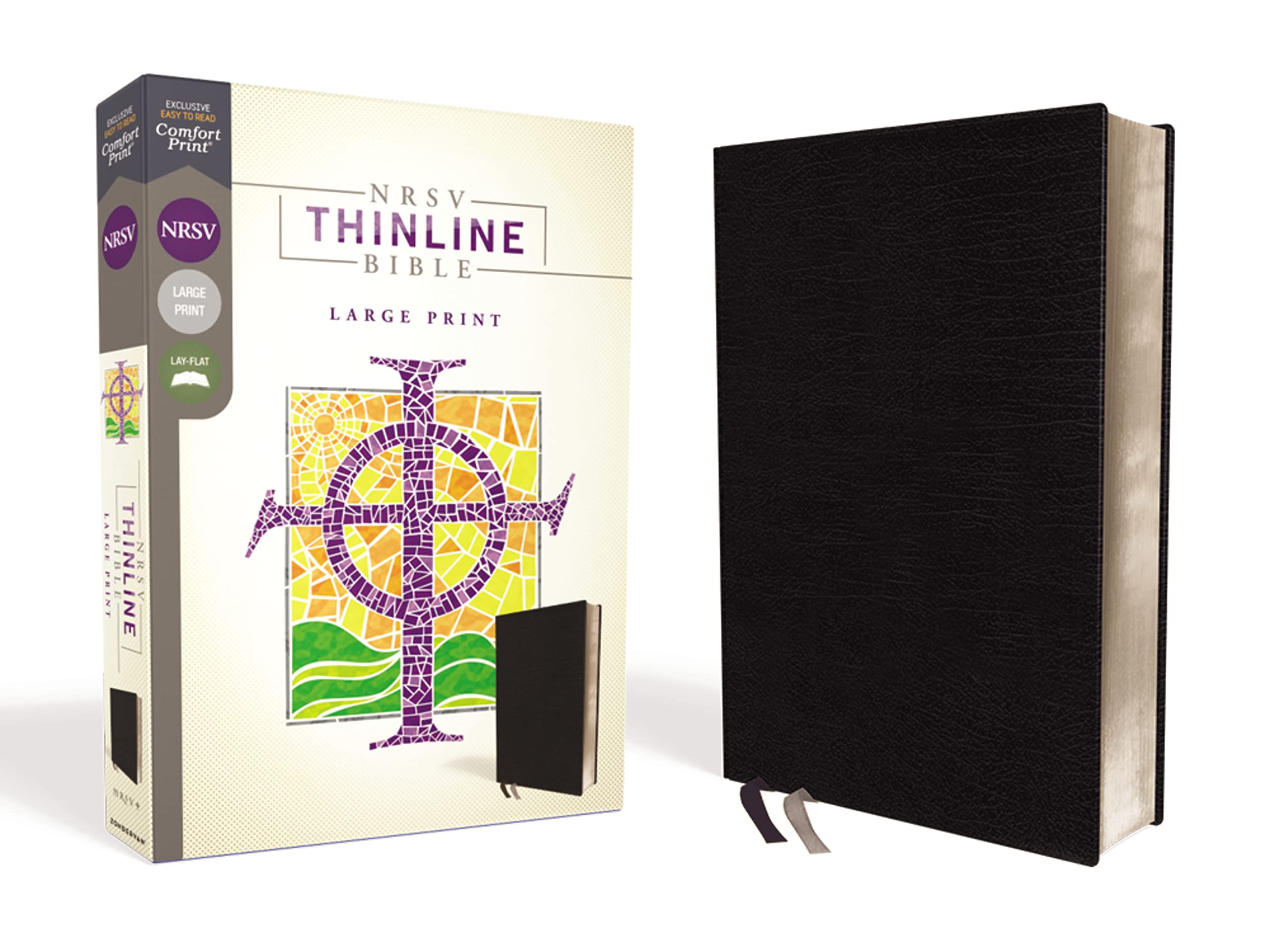 NRSV, Thinline Bible, Large Print, Bonded Leather, Black, Comfort Print: New Revised Standard Version, Thinline, Black, Bonded Leather Film, Art & Culture