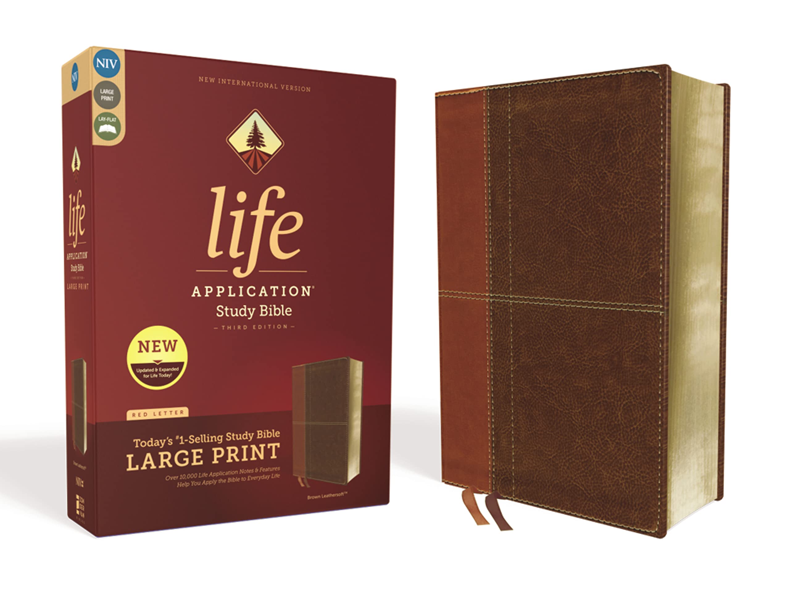 NIV, Life Application Study Bible, Third Edition, Large Print, Leathersoft, Brown, Red Letter: New International Version, Life Application Study Bible, Brown, Leathersoft, Red Letter Edition Film, Art & Culture