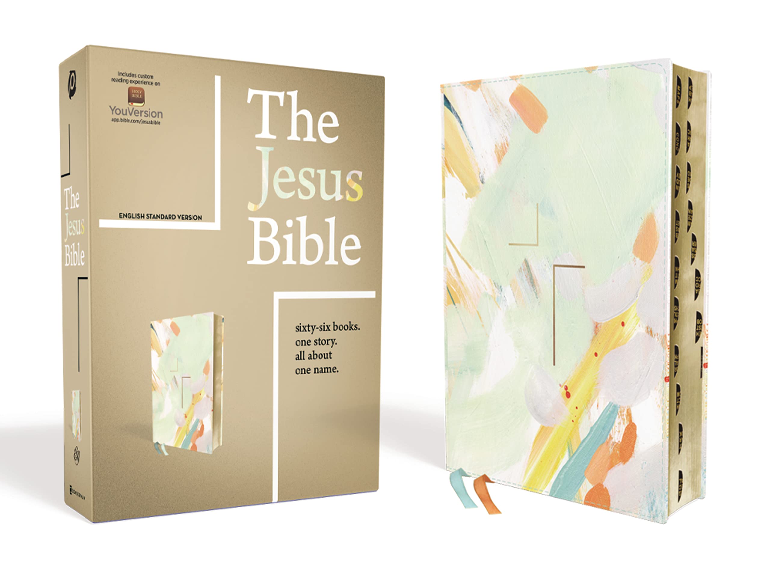The Jesus Bible Artist Edition, ESV, (With Thumb Tabs to Help Locate the Books of the Bible), Leathersoft, Multi-color/Teal, Thumb Indexed: The Jesus ... Version, Multi-Color/Teal, Leathersoft Religion & Esotericism