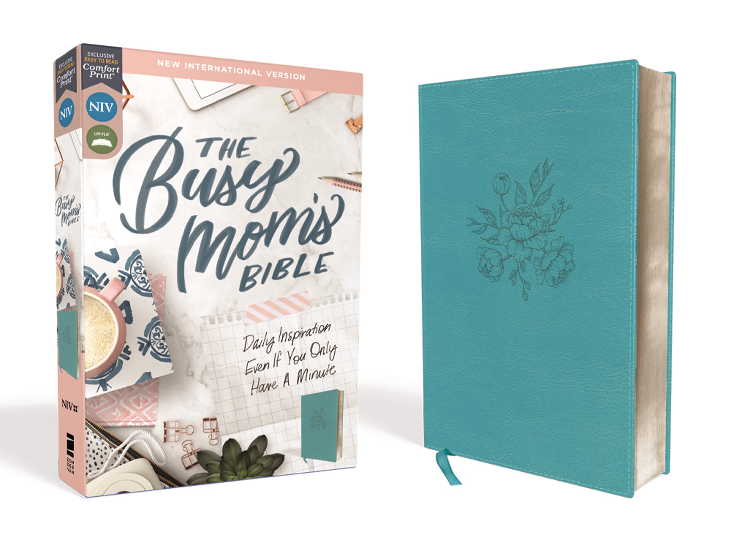 Niv, Busy Mom's Bible, Leathersoft, Teal, Red Letter Edition, Comfort Print Film, Art & Culture