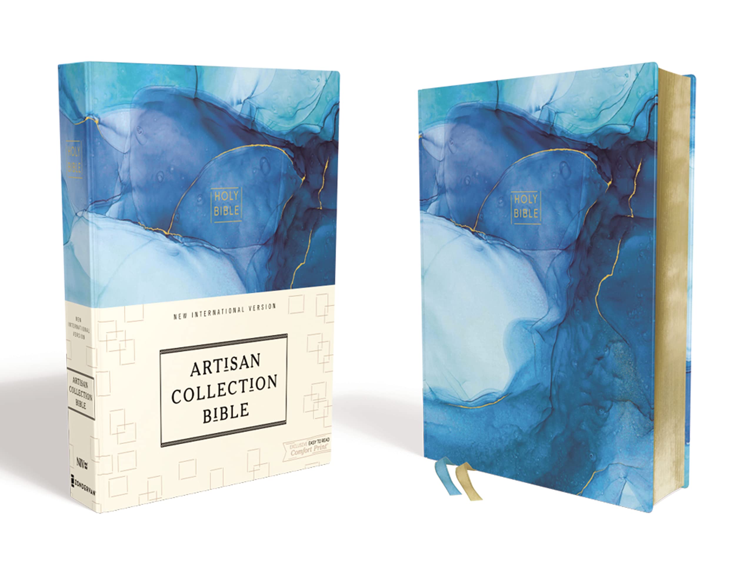 Niv, Artisan Collection Bible, Cloth Over Board, Blue, Art Gilded Edges, Red Letter Edition, Comfort Print Self-help