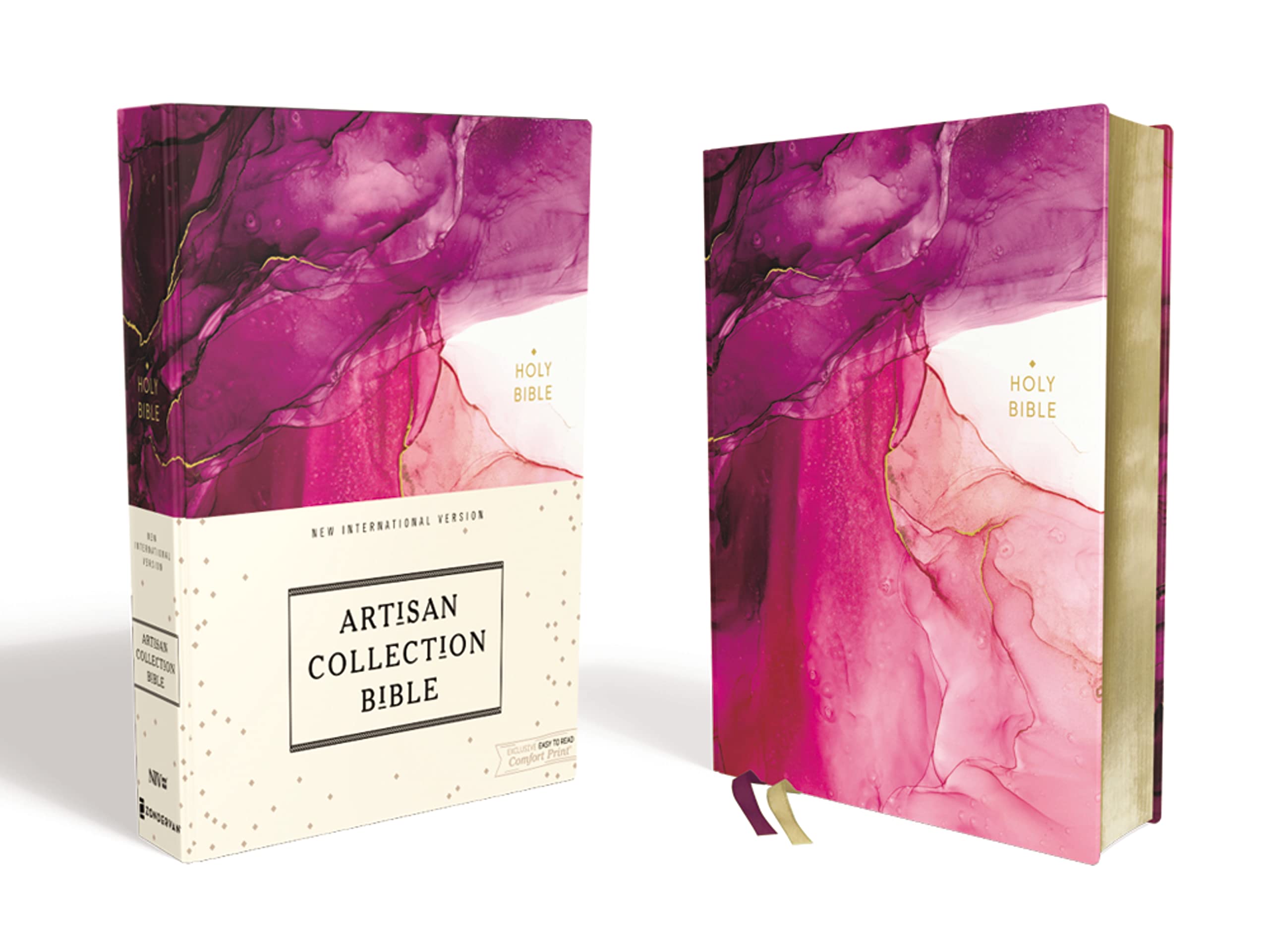 Niv, Artisan Collection Bible, Cloth Over Board, Pink, Art Gilded Edges, Red Letter Edition, Comfort Print Religion & Esotericism