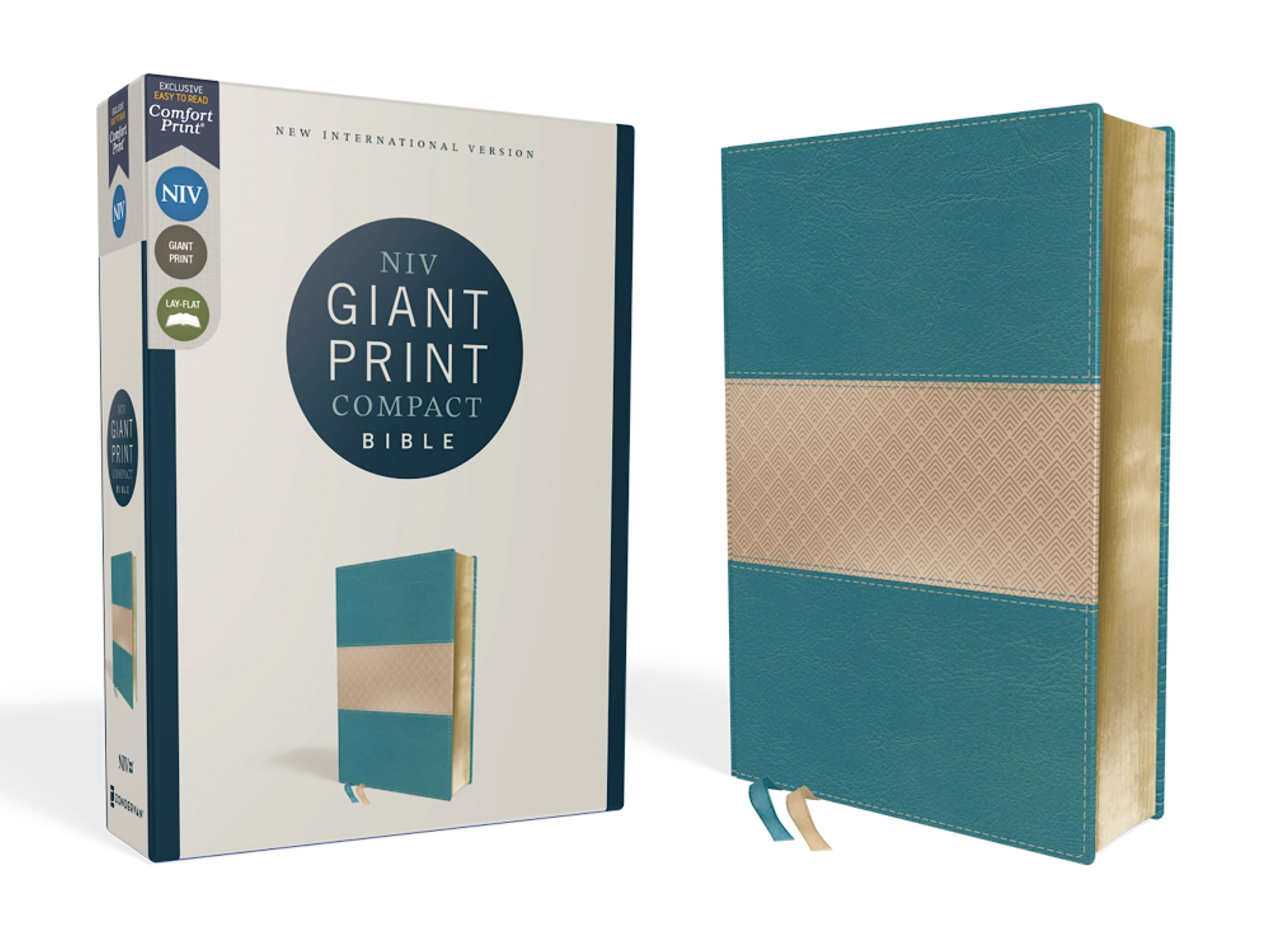 NIV, Giant Print Compact Bible, Leathersoft, Teal, Red Letter, Comfort Print Film, Art & Culture