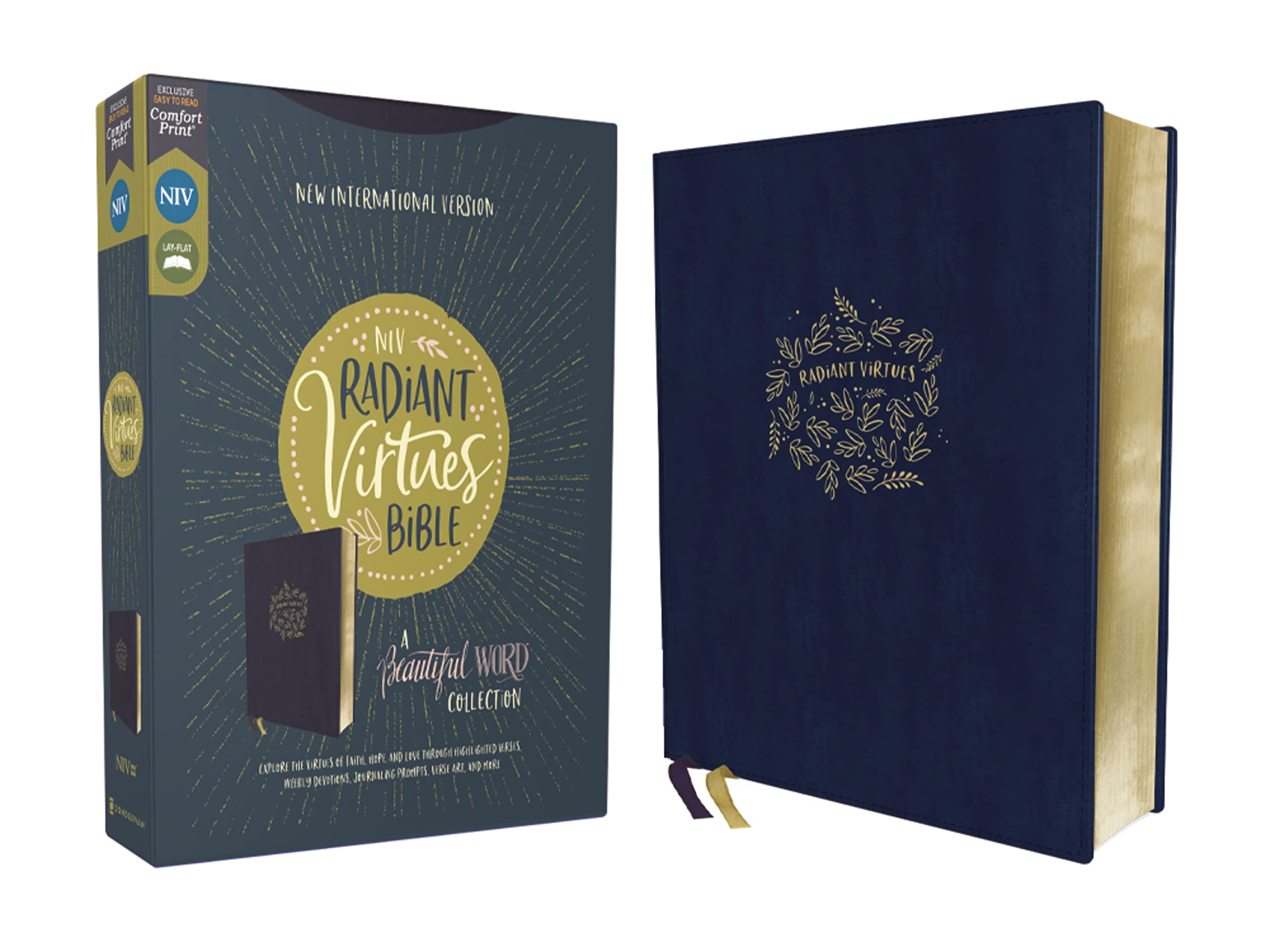 NIV, Radiant Virtues Bible: A Beautiful Word Collection, Leathersoft, Navy, Red Letter, Comfort Print: Explore the virtues of faith, hope, and love Hobbies & Crafts